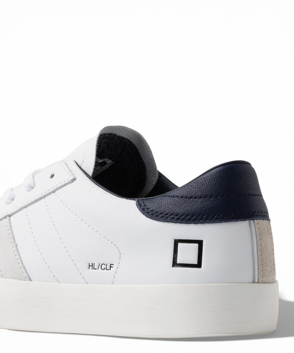 D.A.T.E. Hill Low Calf White-Blue Sneakers