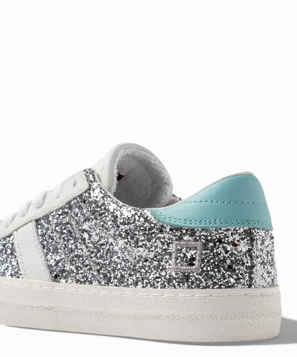 D.A.T.E. Sneakers Hill Low Glitter Sølv