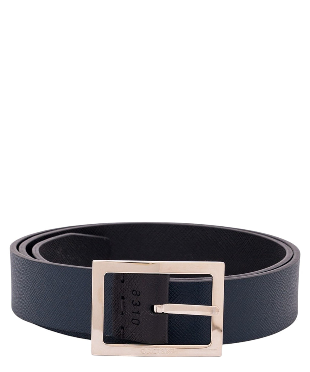 Cintura Reversibile Saffiano Double in Pelle 3 cm