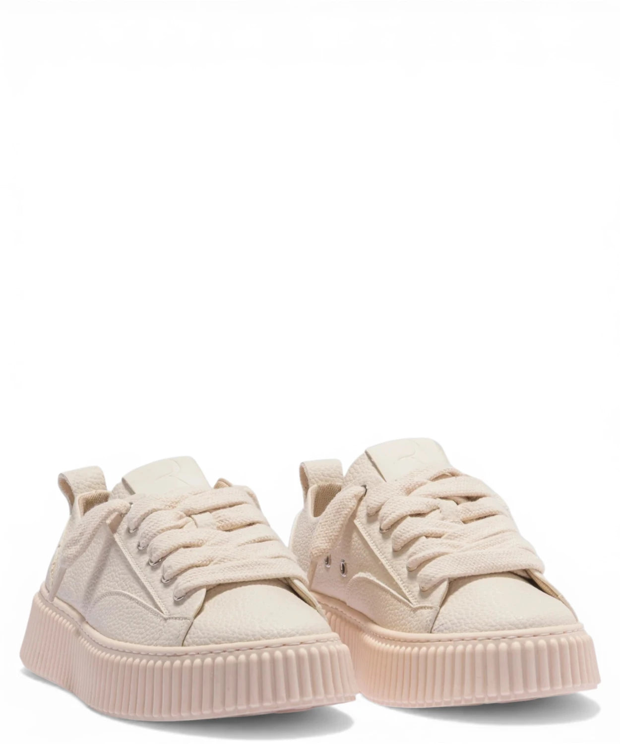 RHUN Sneakers Beige in Pelle Martellata
