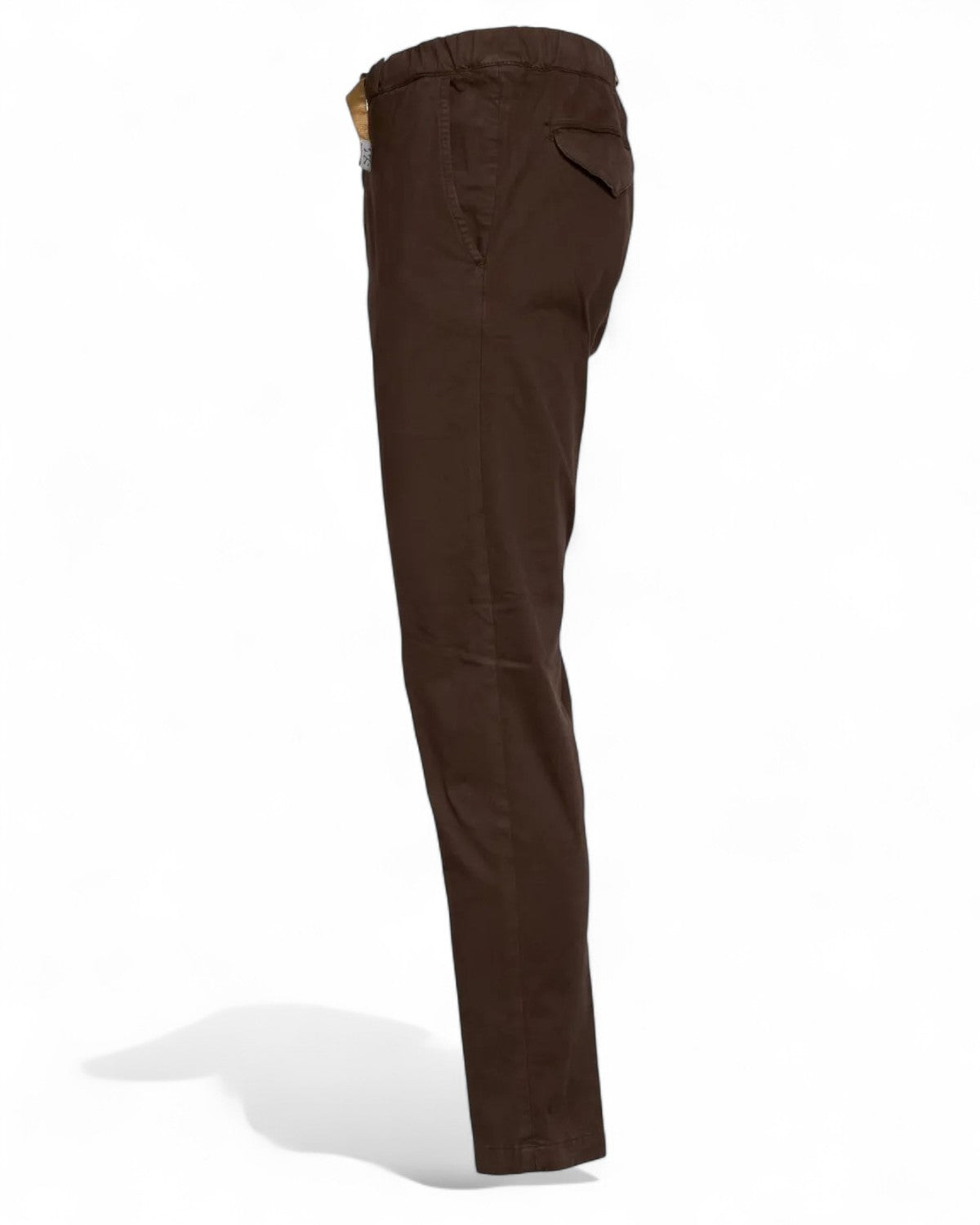 Pantaloni con vita elasticizzata e chiusura con fibbia-WHITE SAND-Pantaloni-Vittorio Citro Boutique