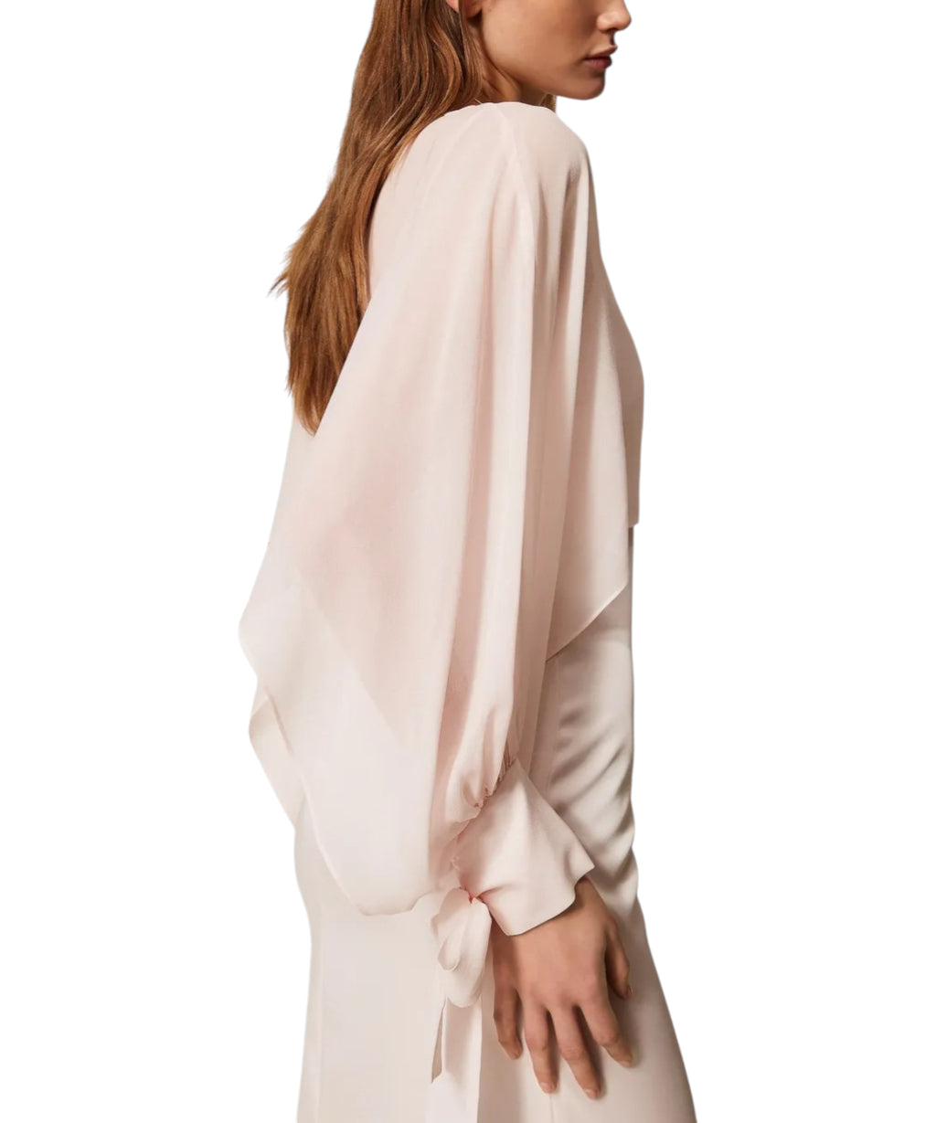 Twinset Viscose Crop Blouse with Bow