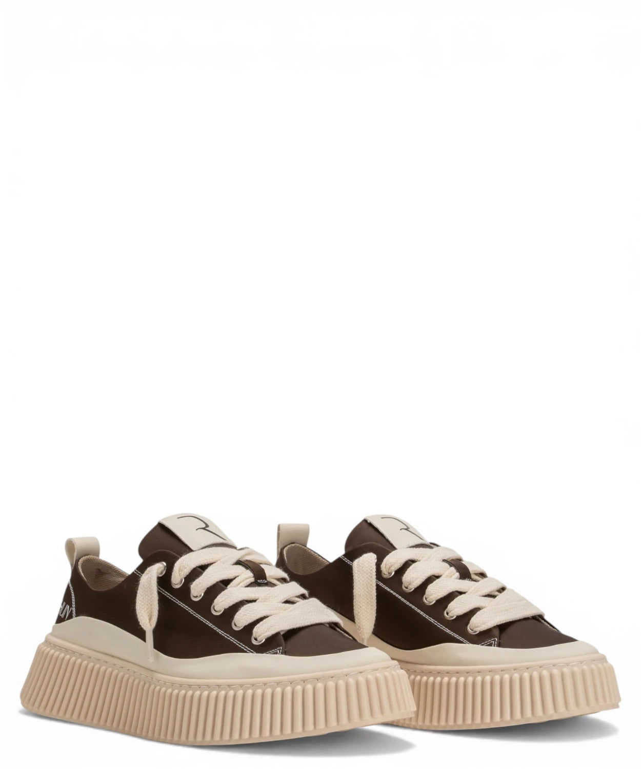 RHUN Sneakers Treble Brown Canvas con Suola Voluminosa
