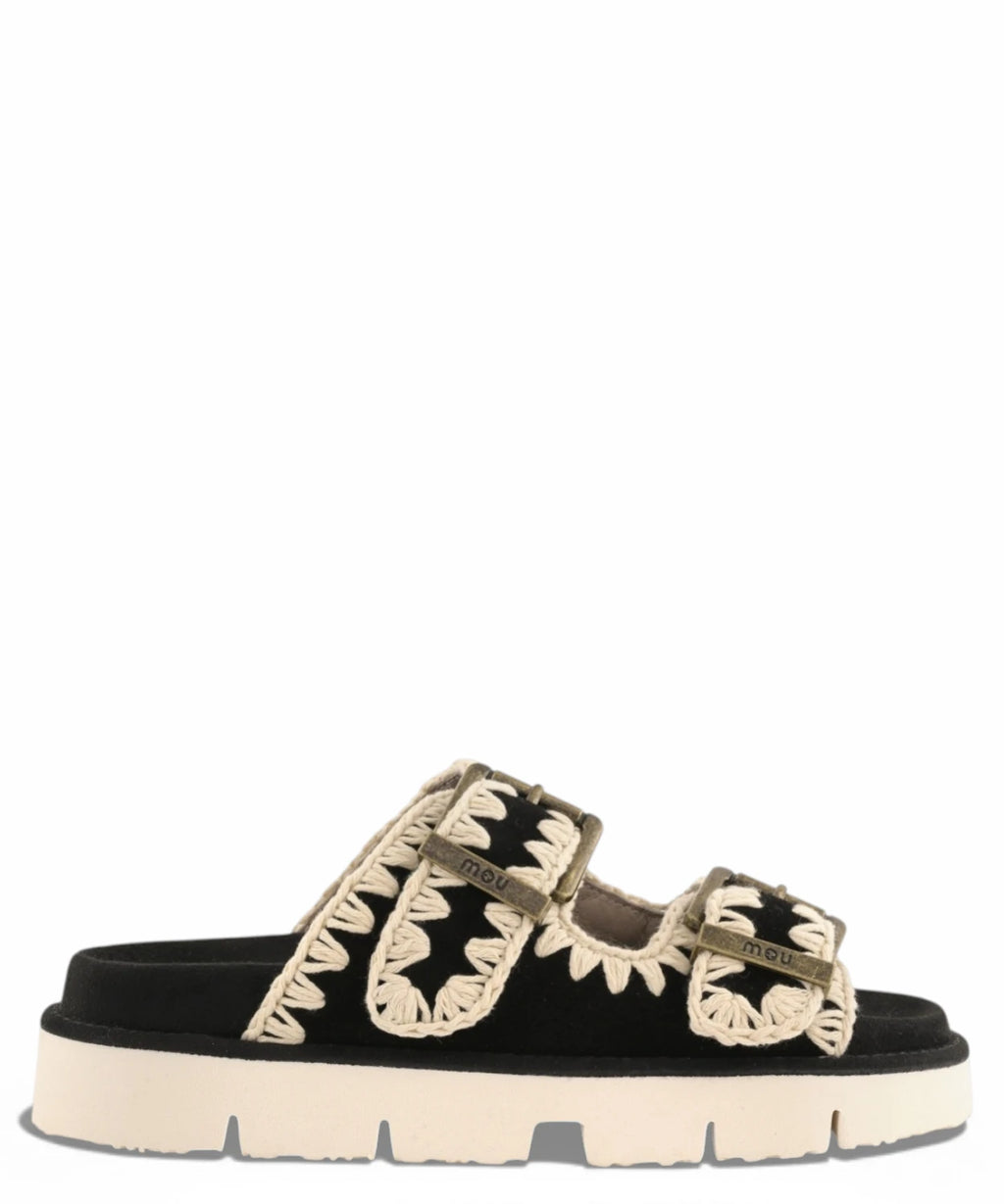 Mou Suede Bio Two-Buckle Sandals