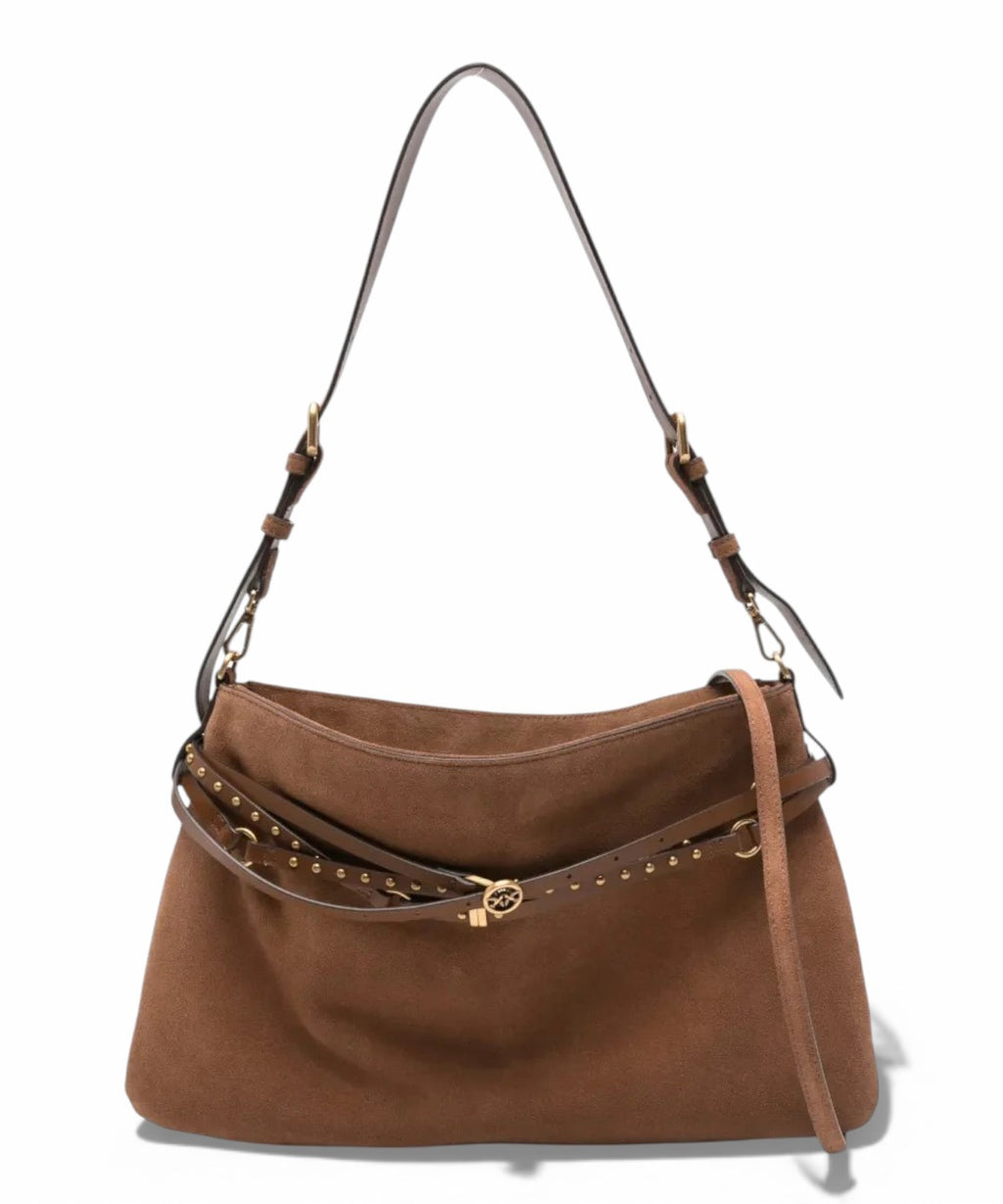PINKO Suede Belt Shoulder Bag