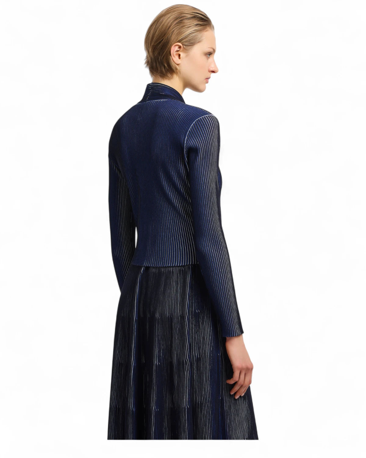Cardigan Effetto Vanisé con Scollo a V-Emporio Armani-Maglieria-Vittorio Citro Boutique