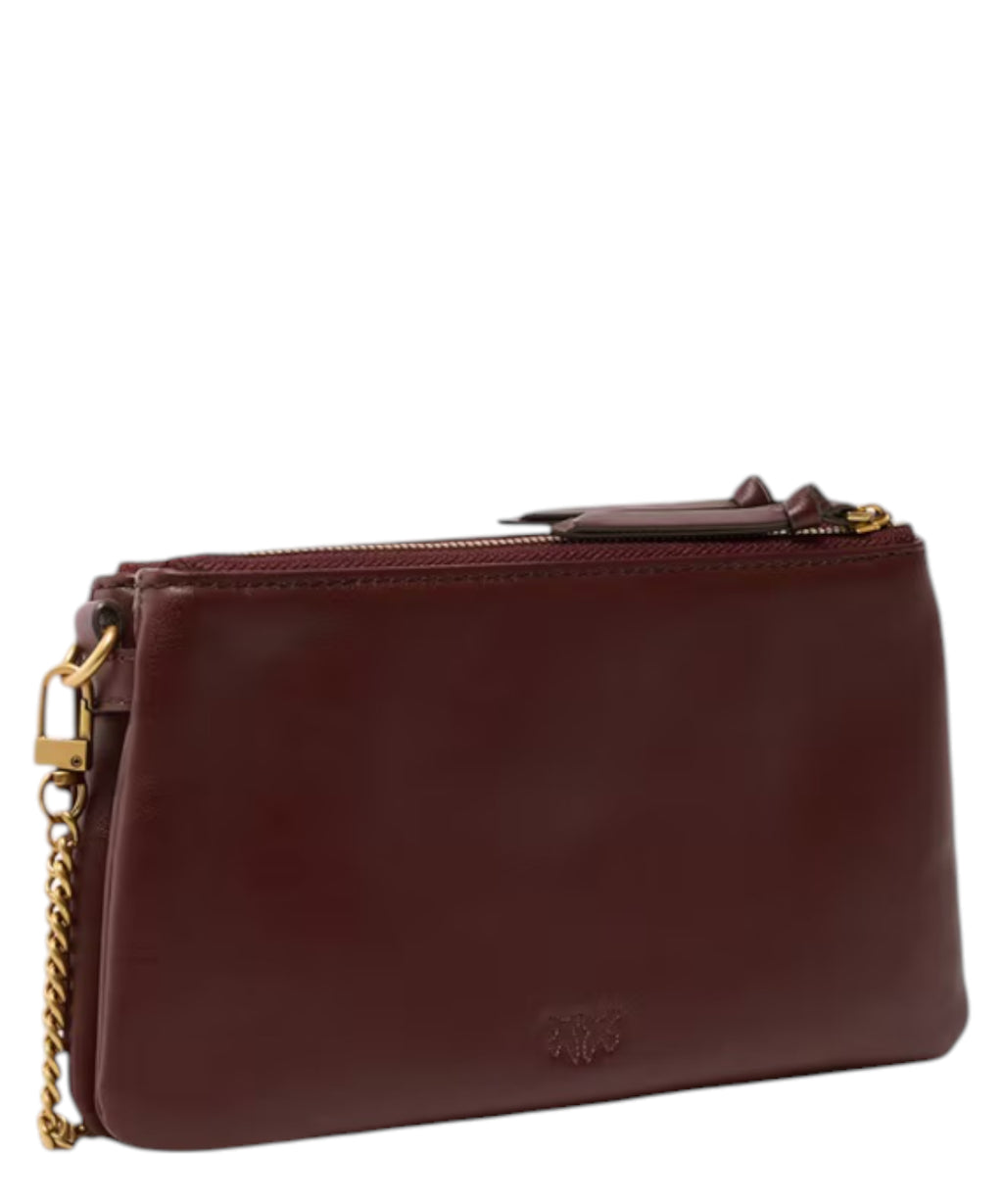 PINKO Mini Double Bag in Leather with Shoulder Strap
