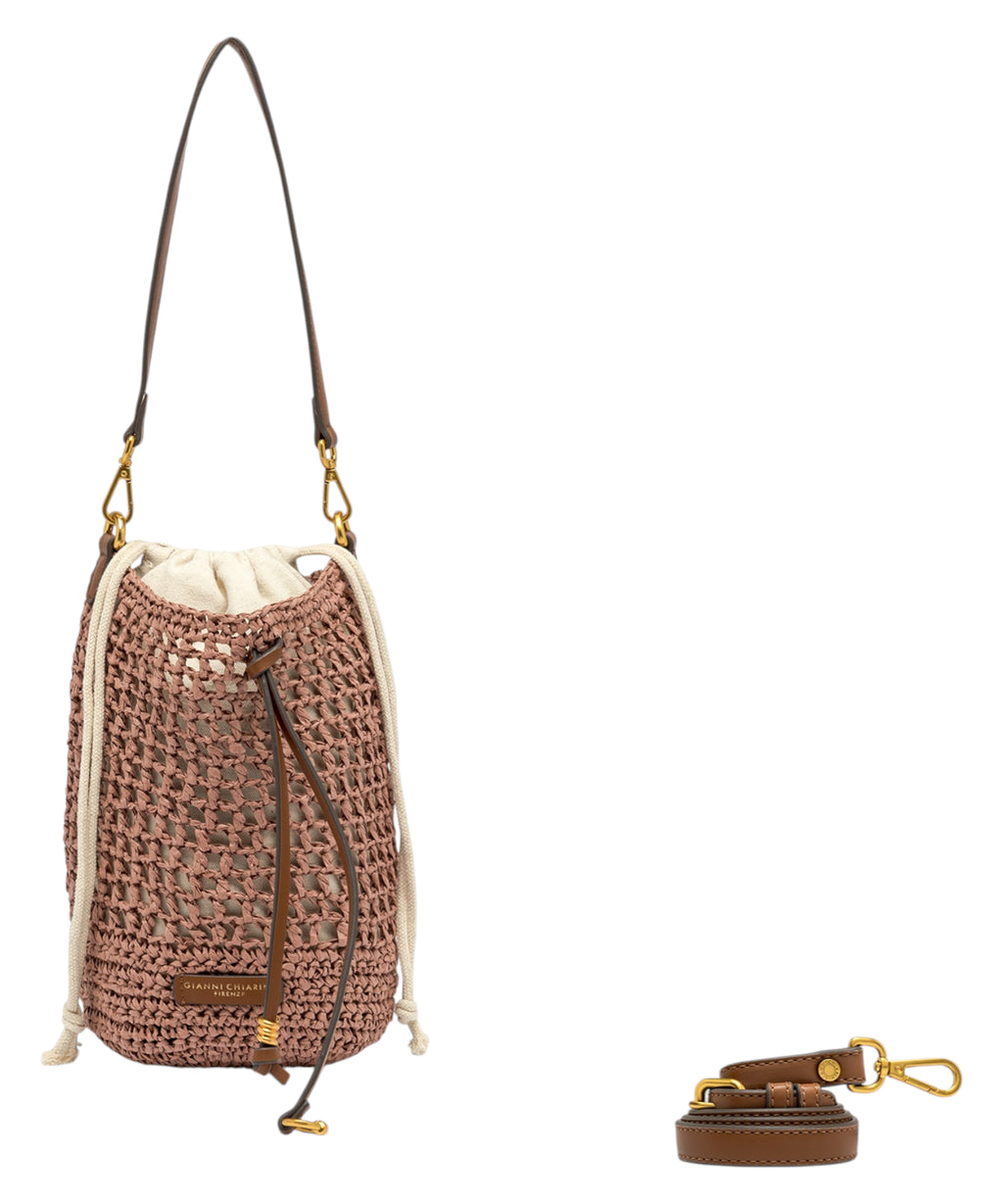 Gianni Chiarini Nefeli Crochet Straw Bucket Bag