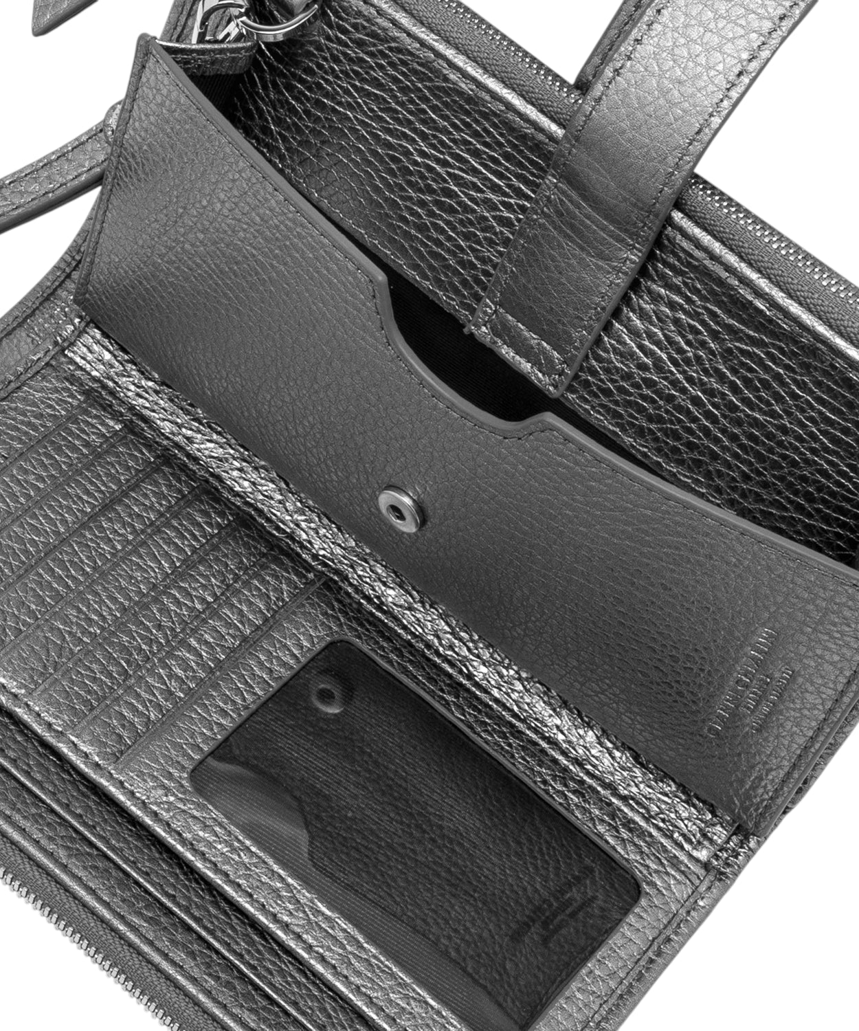 Portafoglio in pelle laminata con zip e tracolla-Gianni Chiarini-Portafogli-Vittorio Citro Boutique