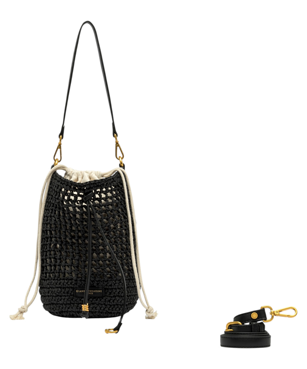 Gianni Chiarini Nefeli Crochet Straw Bucket Bag