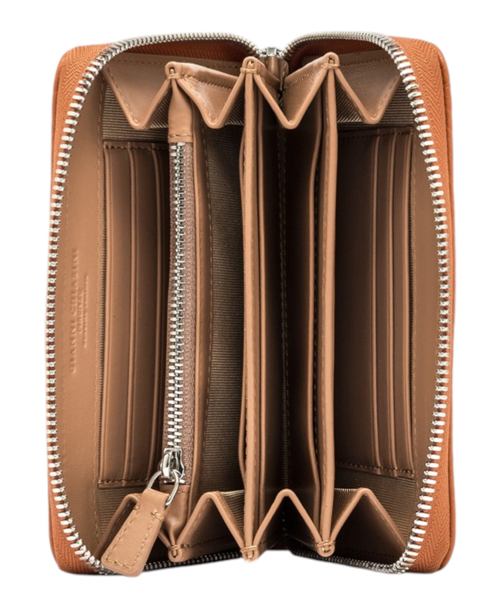 Gianni Chiarini Maxi Grain Leather Zip Wallet