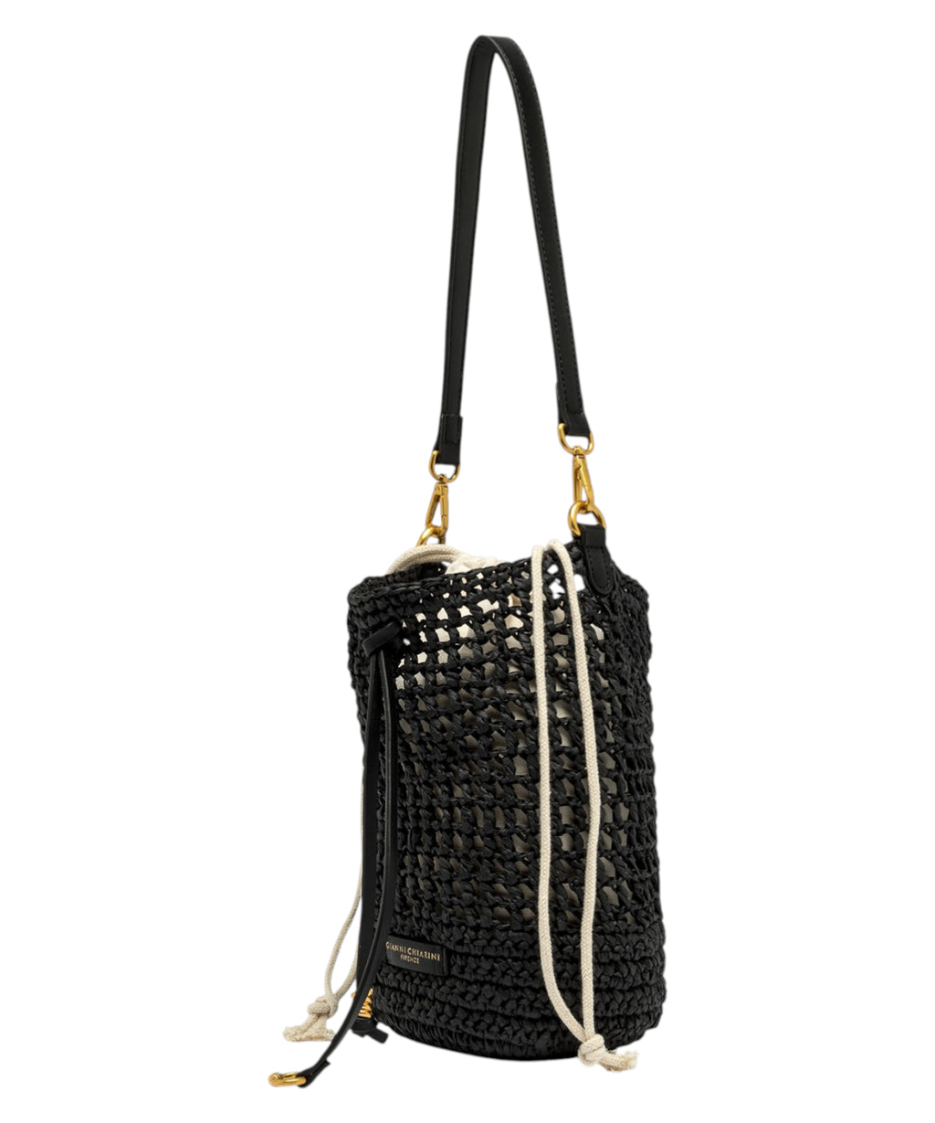 Gianni Chiarini Nefeli Crochet Straw Bucket Bag