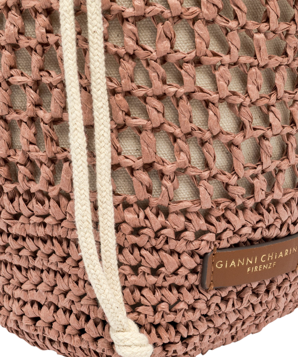 Gianni Chiarini Nefeli Crochet Straw Bucket Bag