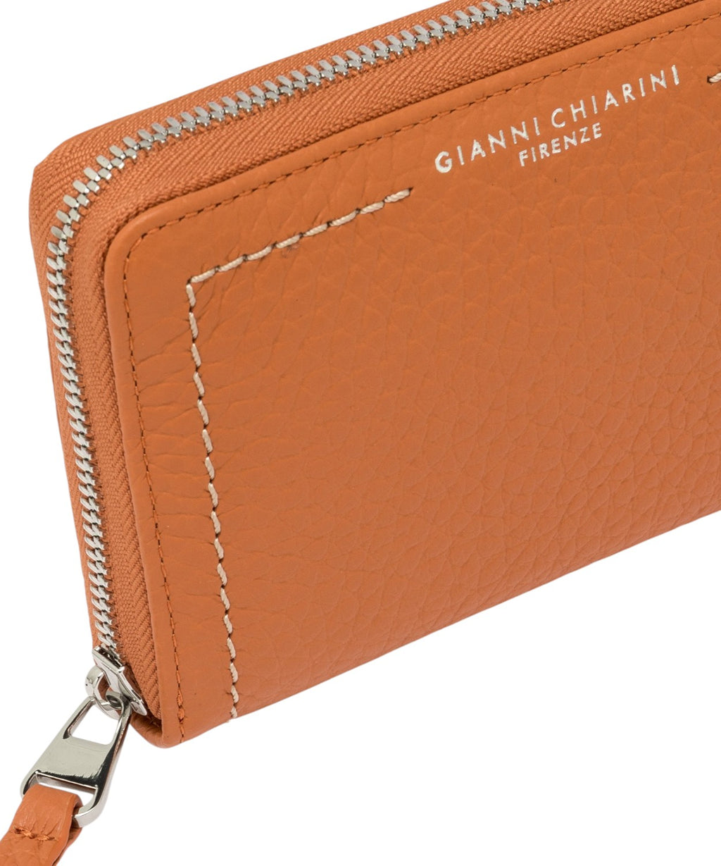 Gianni Chiarini Maxi Grain Leather Zip Wallet
