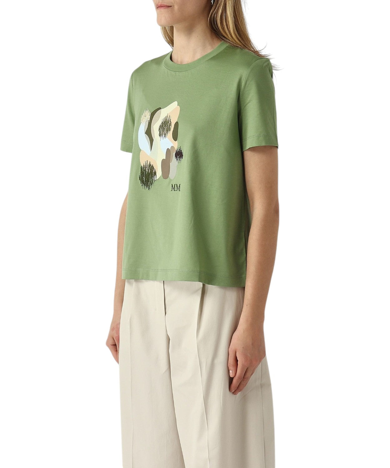 Women's licensed cotton T-shirt with print and logo