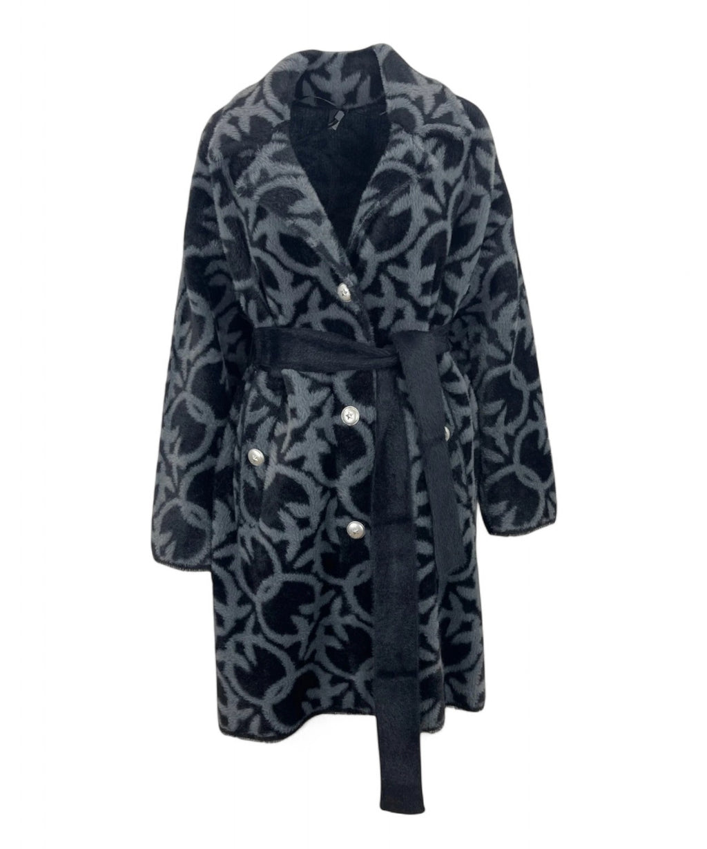 Cappotto Pinko Zante in Tessuto Effetto Pelo con Cintura