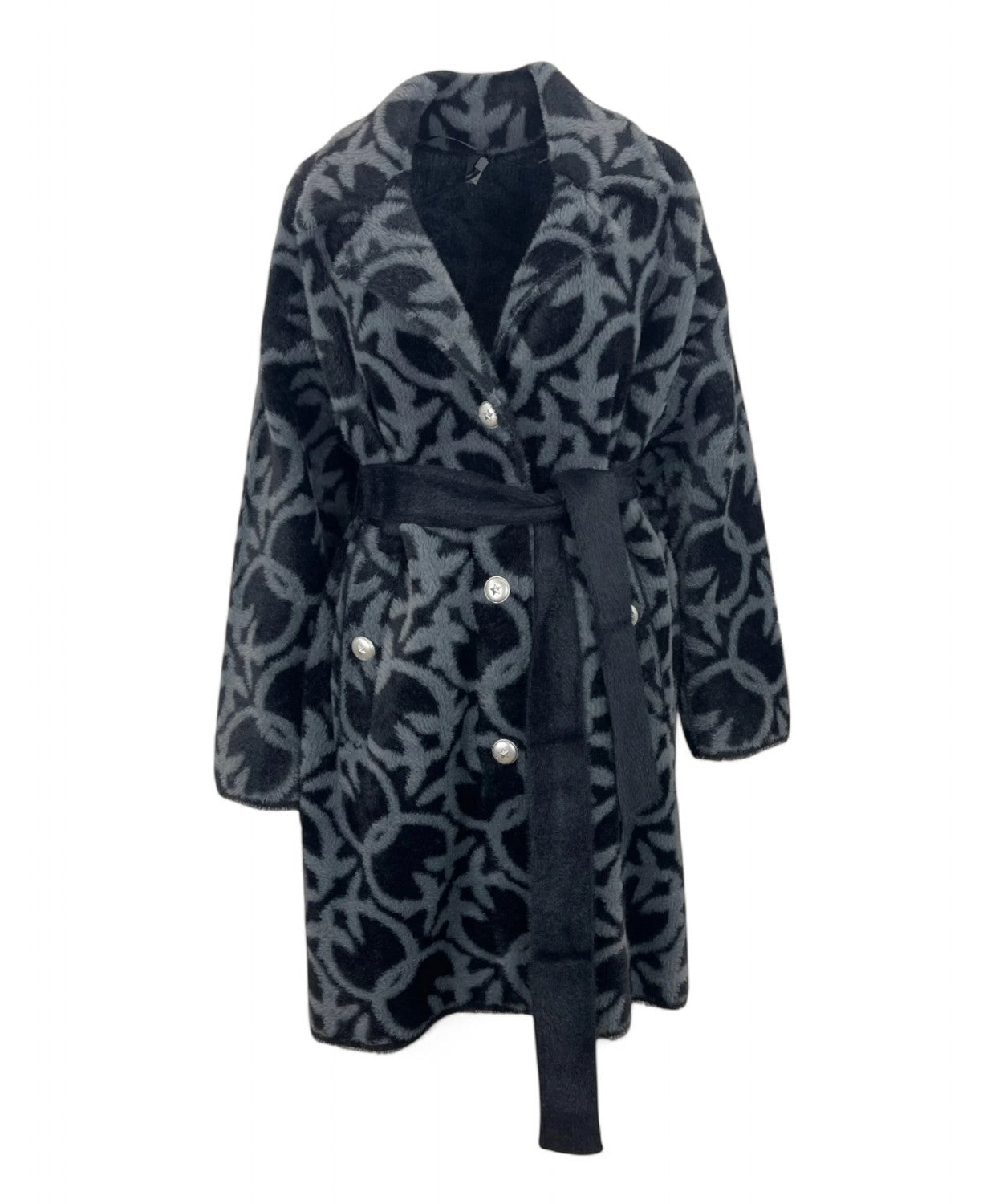 Cappotto Pinko Zante in Tessuto Effetto Pelo con Cintura