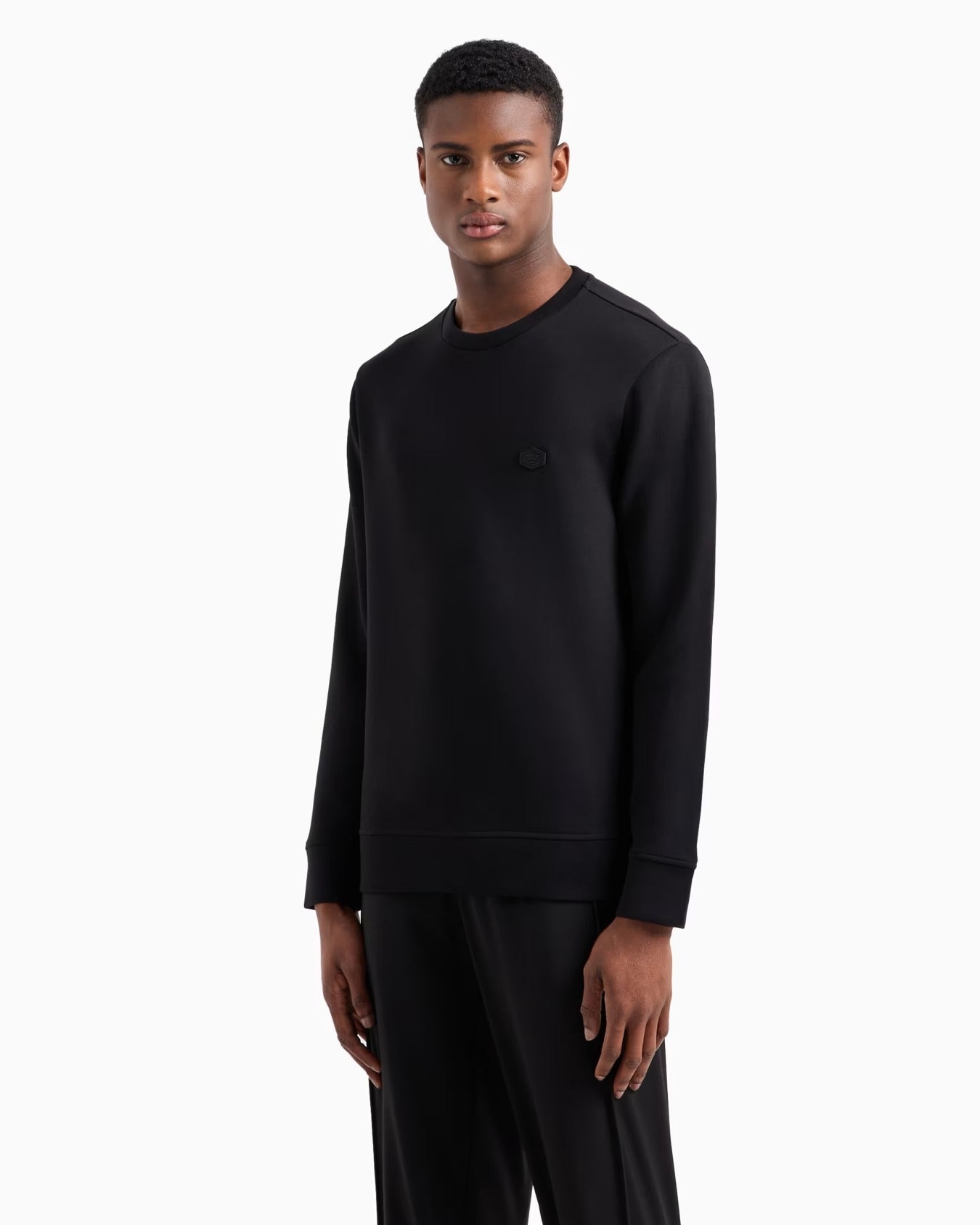 Felpa Jersey con Micro Patch Logo-Emporio Armani-Felpe-Vittorio Citro Boutique