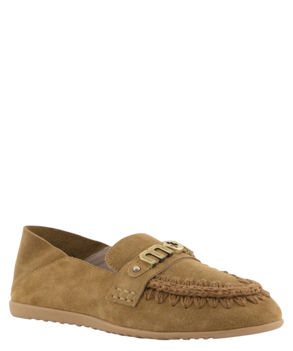 Mou suede ballerinas with metallic logo