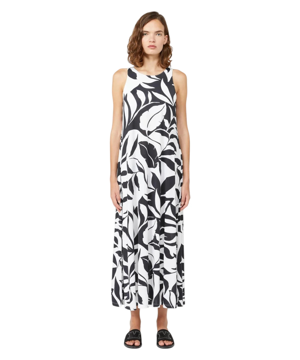 Max Mara midi-kjole med monogramprint
