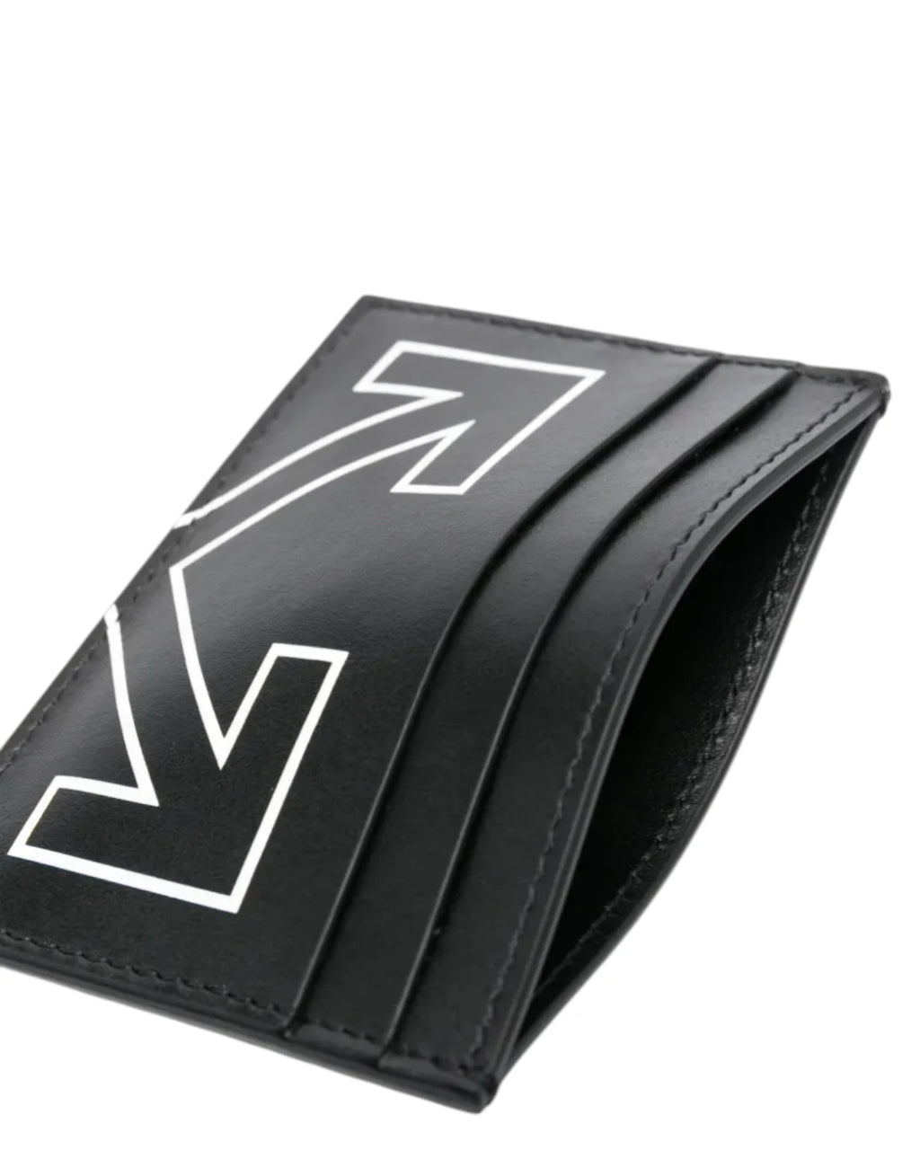 Off-White Leather Cardholder with Arrows Motif