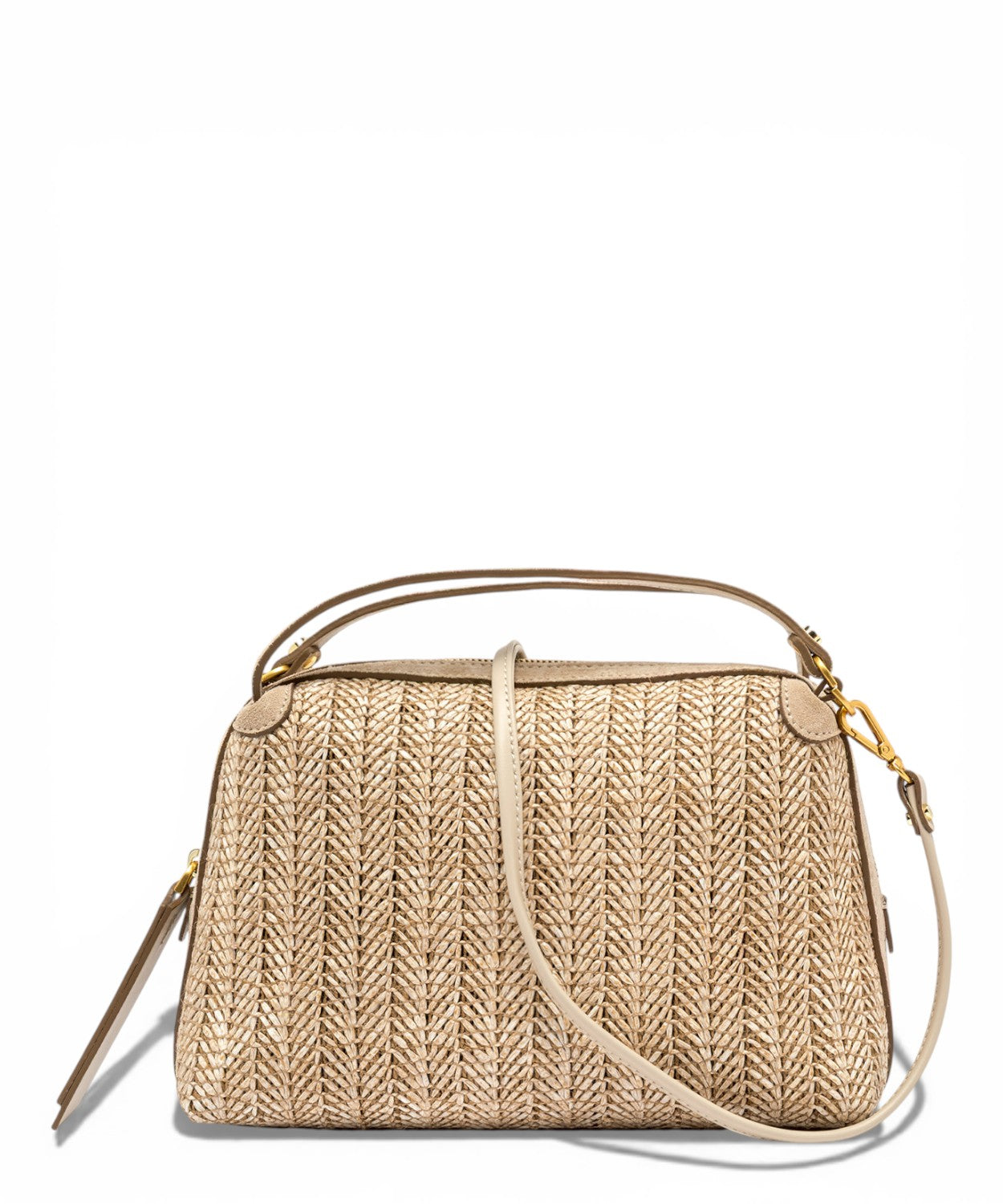Borsa Alifa in paglia intrecciata e pelle