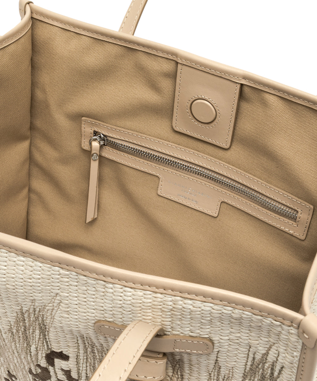 Gianni Chiarini Marcella Embroidered Straw Bag