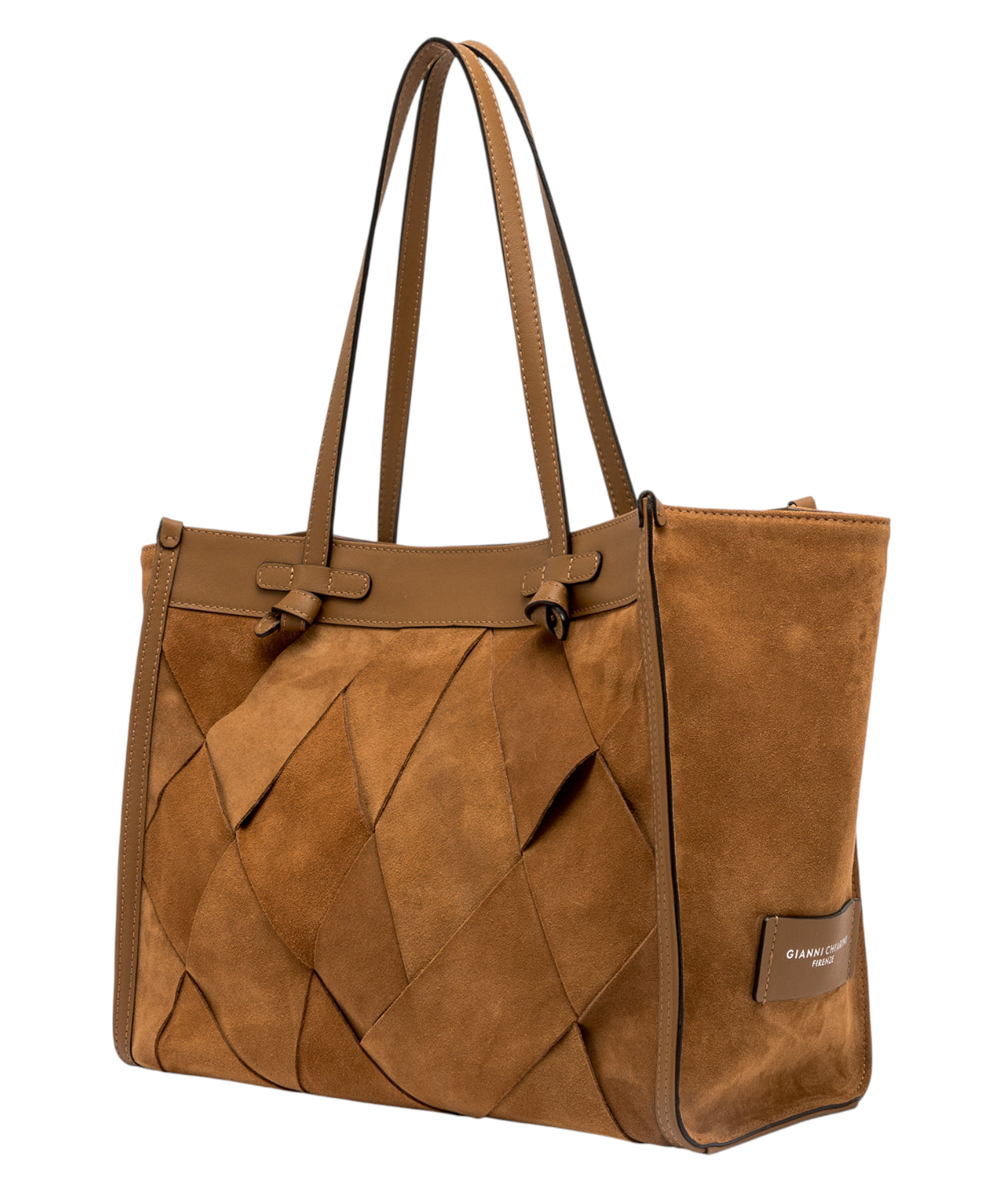 Borsa Shopping Donna in Suede Geometrica