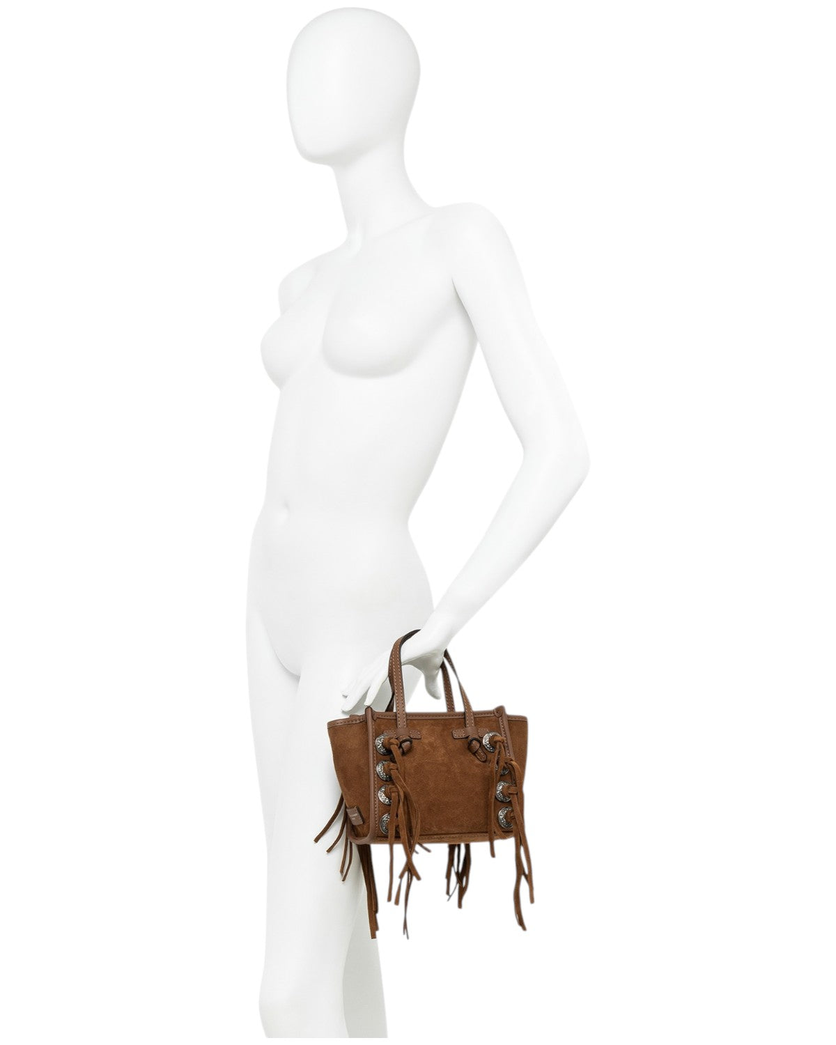 Miss Marcella in pelle scamosciata con frange e borchie-Gianni Chiarini-Borse a mano-Vittorio Citro Boutique