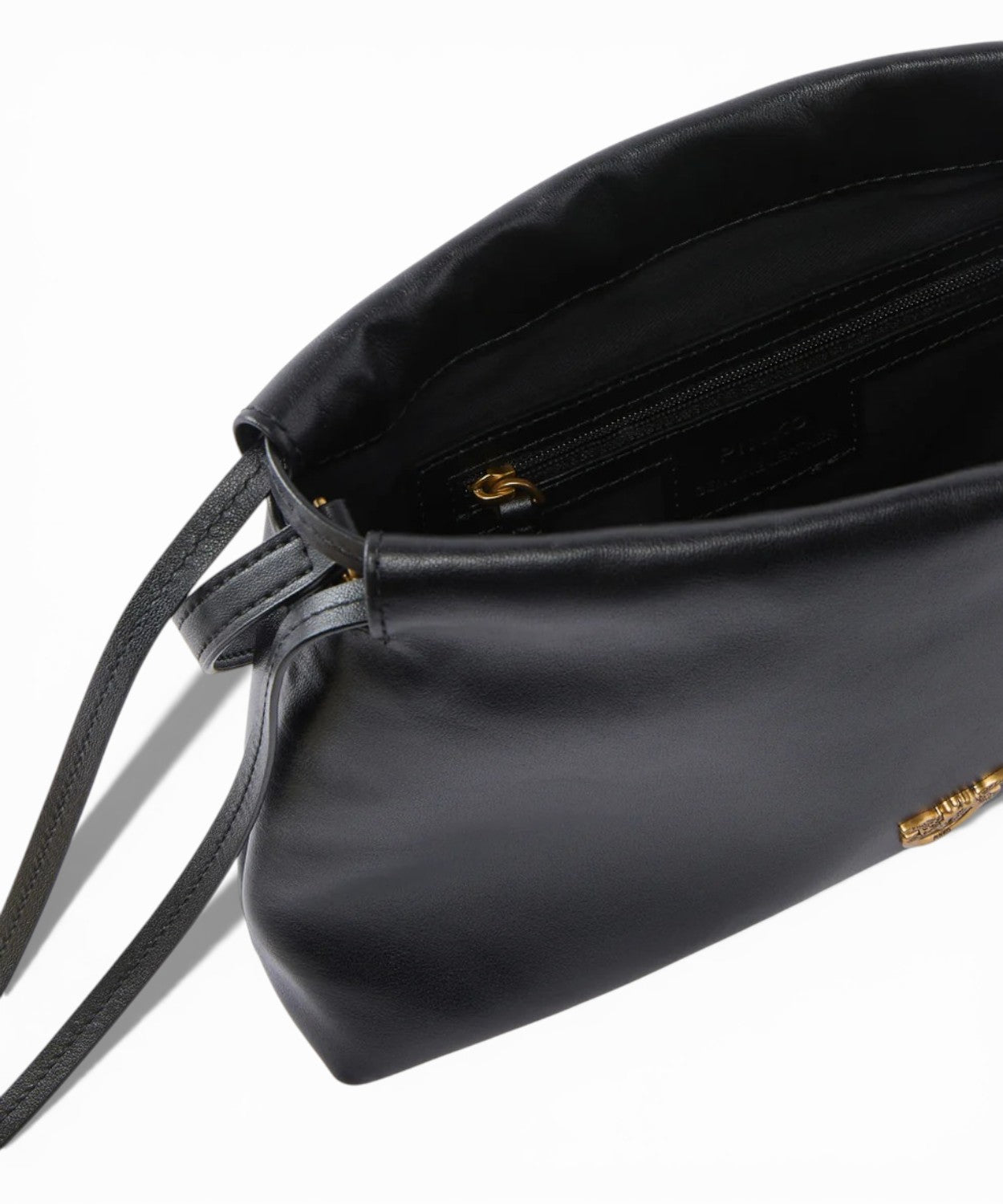 PINKO Mini Borsa con Coulisse in Pelle Logo Love Birds