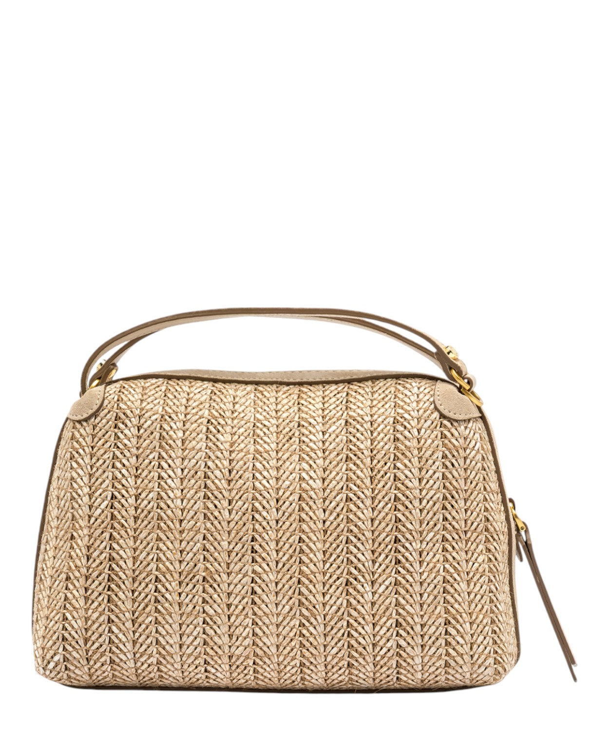 Borsa Alifa in paglia intrecciata e pelle
