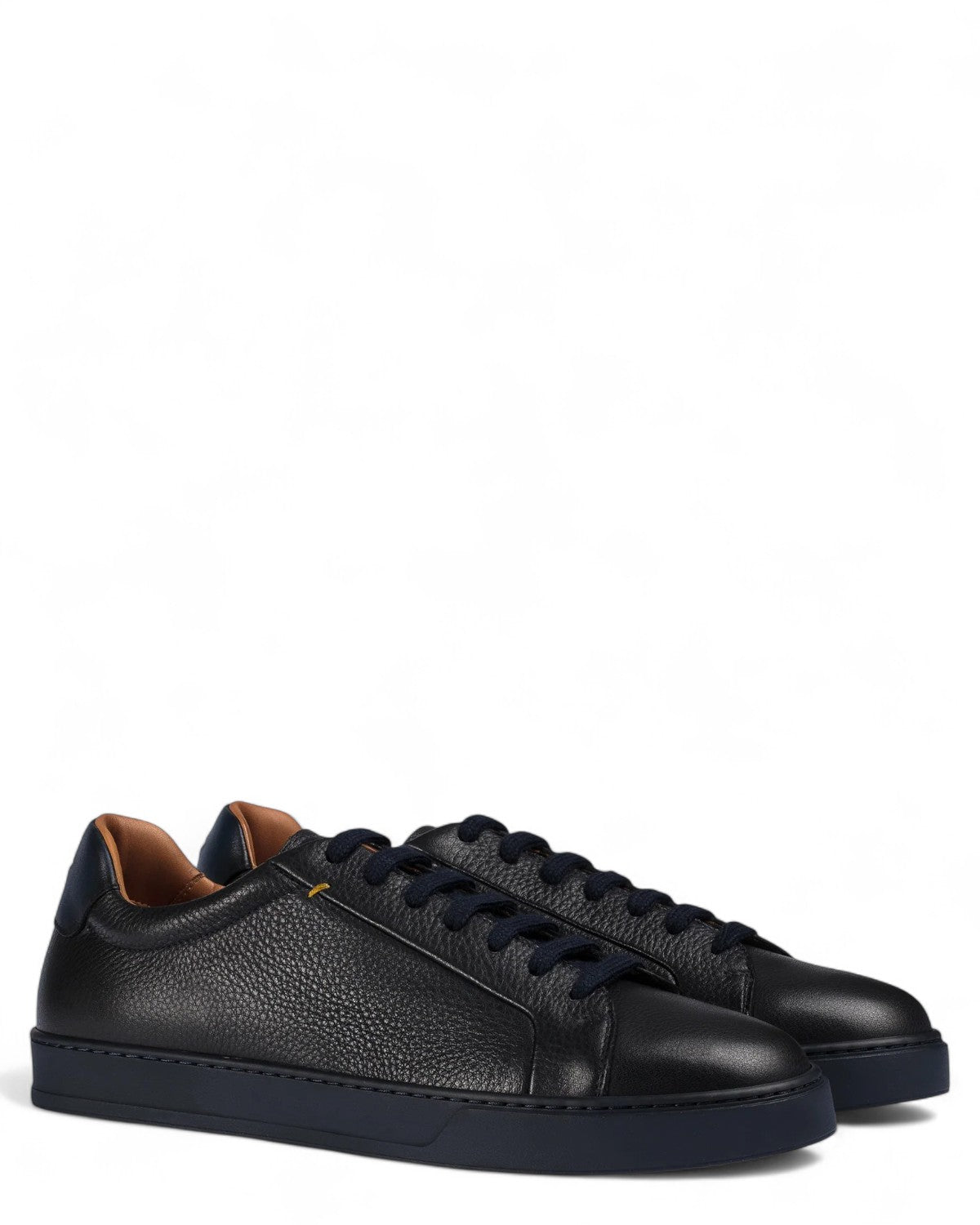 Sneaker Panfilo in pelle bottalata blu con design minimal e finiture di qualità, perfetta per la stagione FW26 uomo.