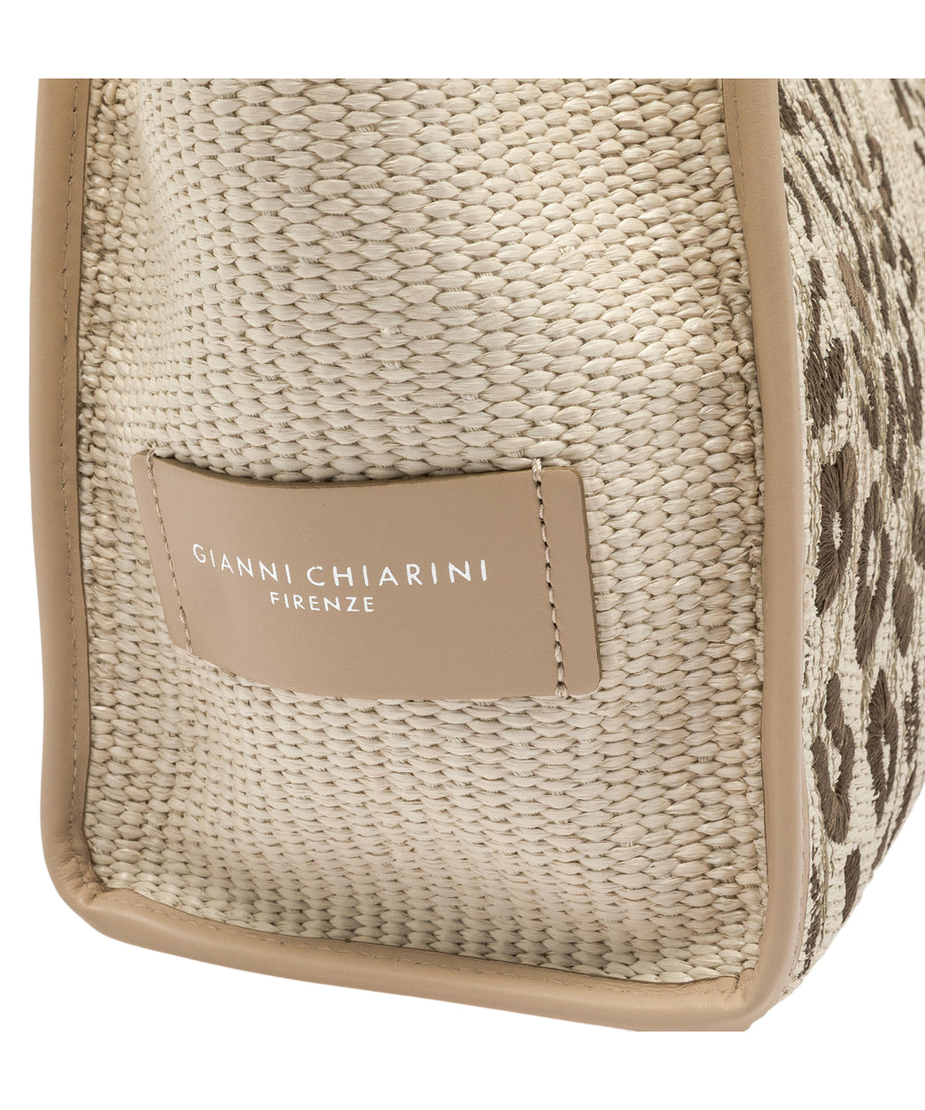 Gianni Chiarini Marcella Embroidered Straw Bag