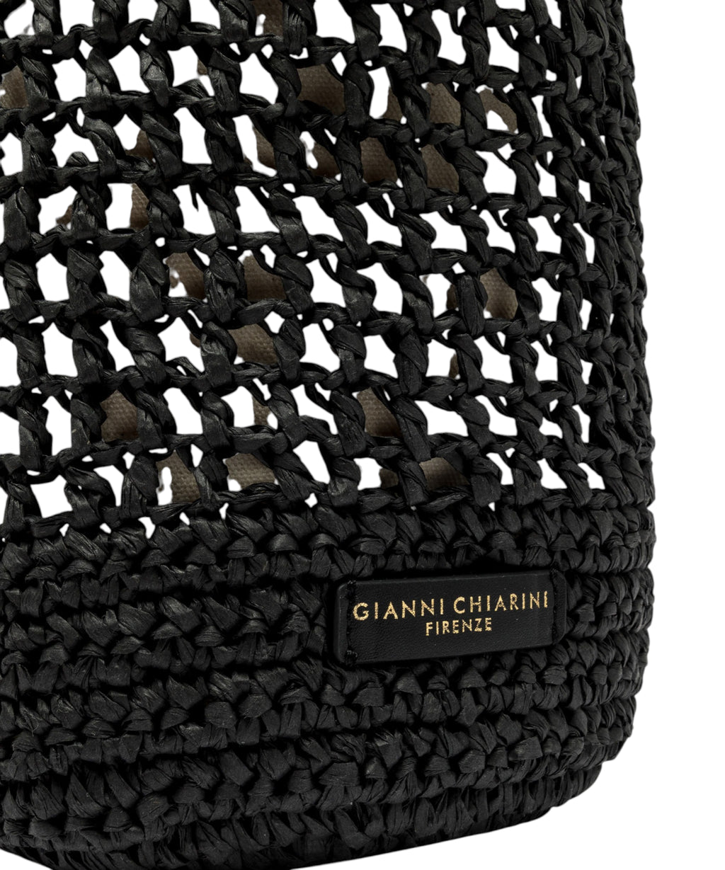 Gianni Chiarini Nefeli Crochet Straw Bucket Bag