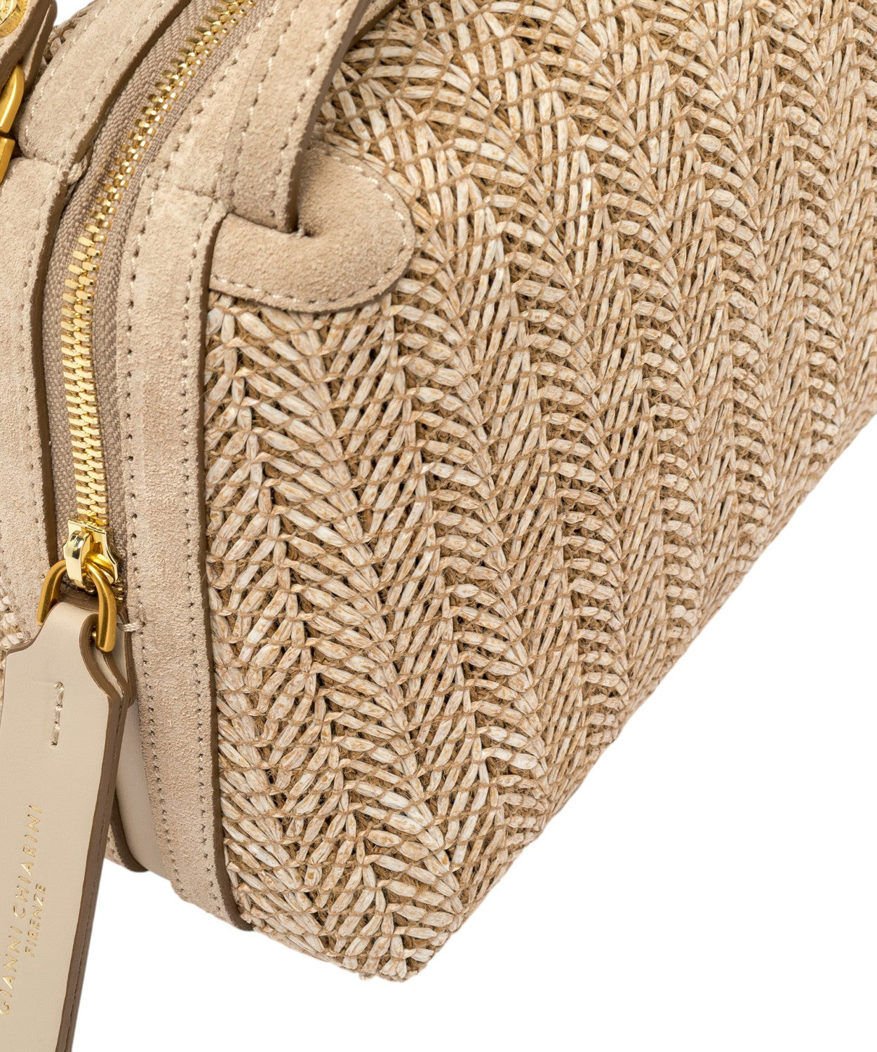 Borsa Alifa in paglia intrecciata e pelle