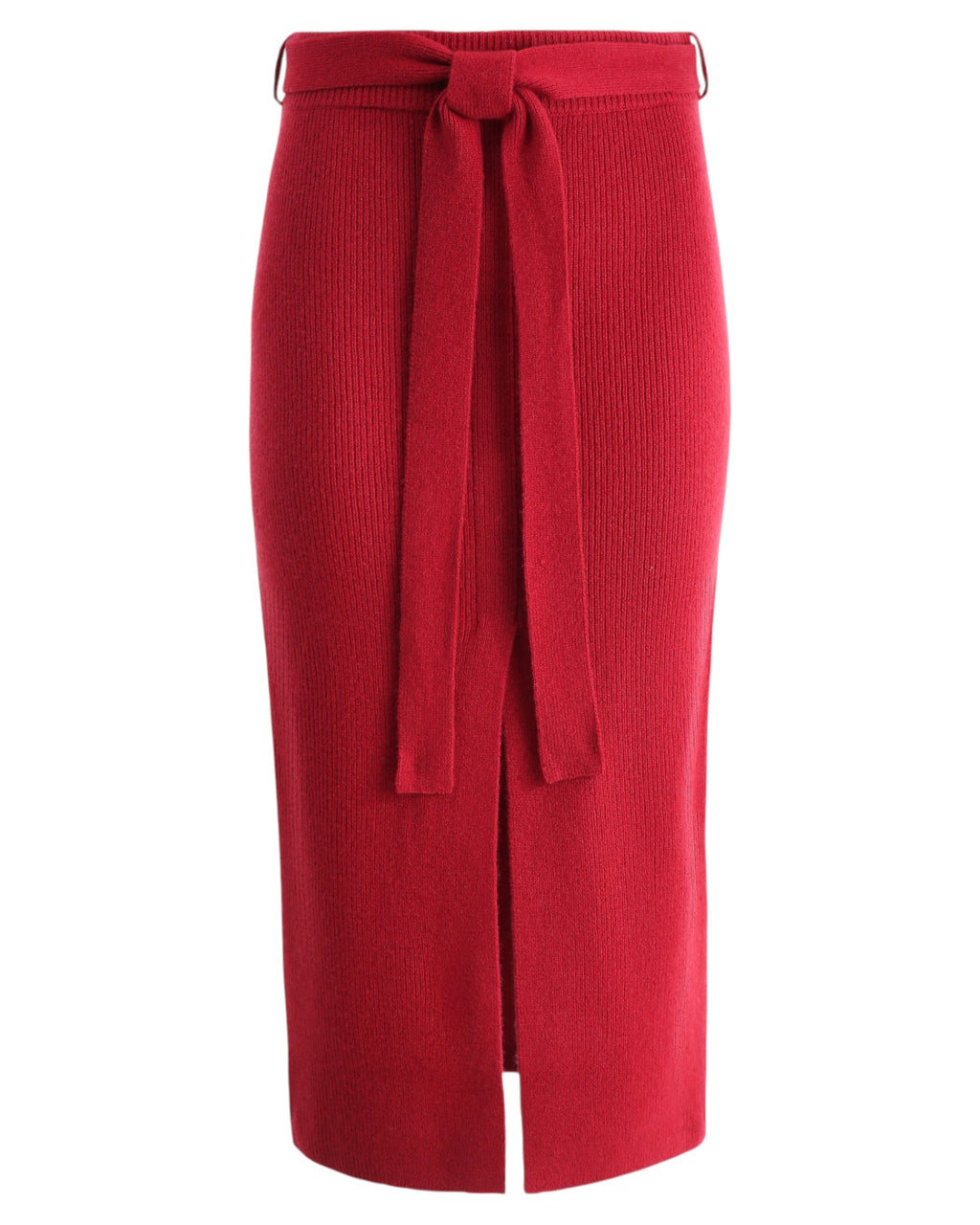Gonna Lunga in Lana con Spacco e Cintura-Gonne-Emporio Armani-Vittorio Citro Boutique