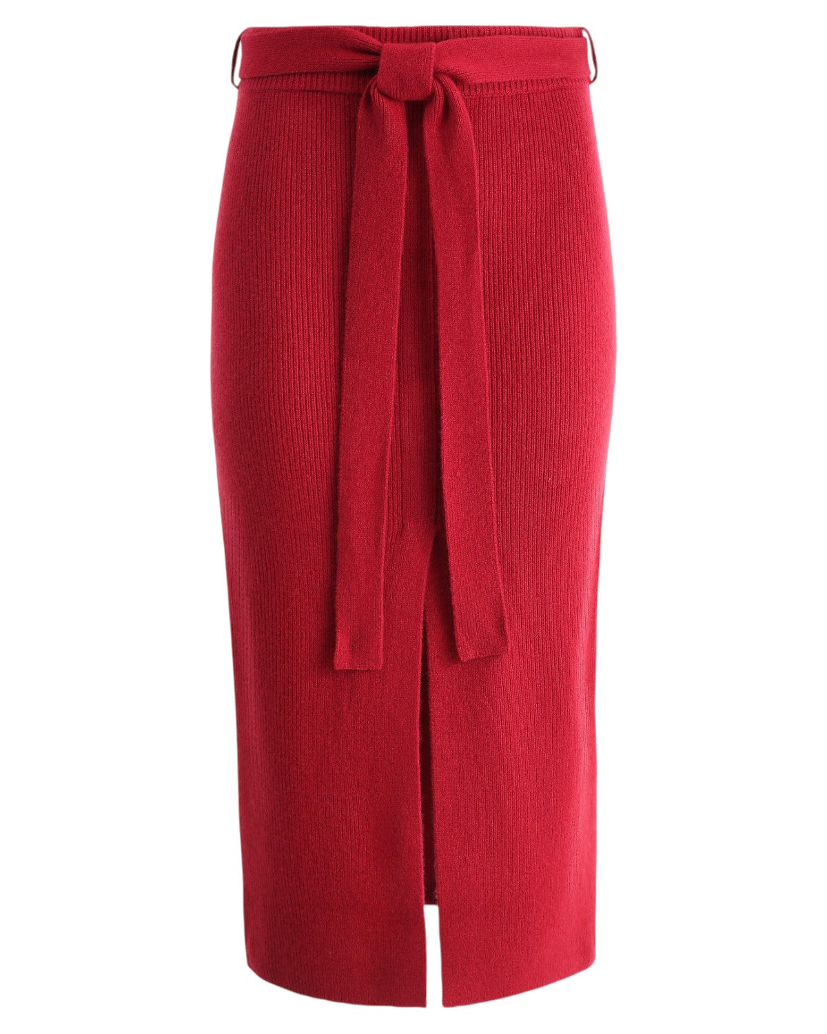 Gonna Lunga in Lana con Spacco e Cintura-Gonne-Emporio Armani-Vittorio Citro Boutique