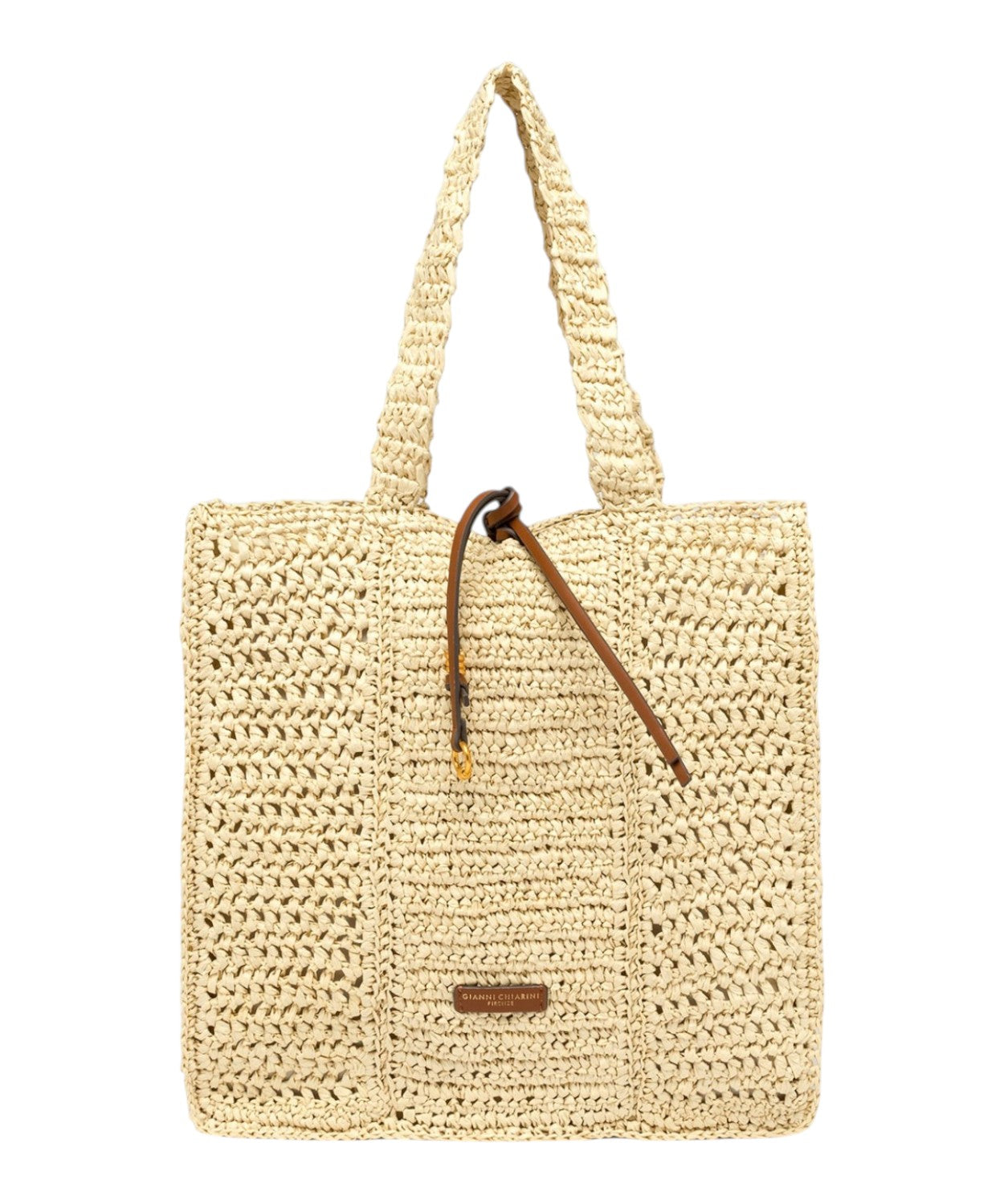 Gianni Chiarini Nefeli straw crochet shopper