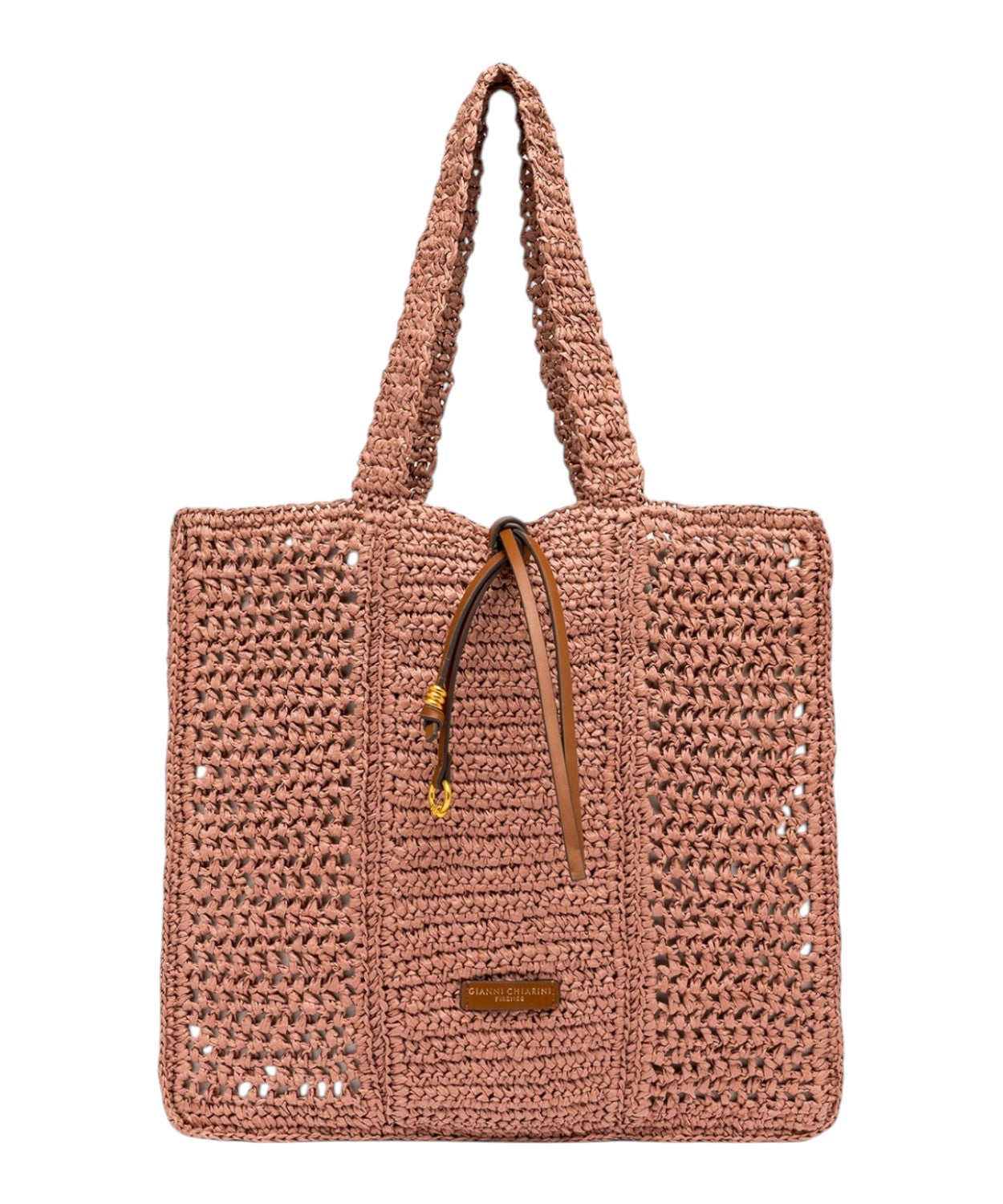 Gianni Chiarini Nefeli Crochet Straw Shopper