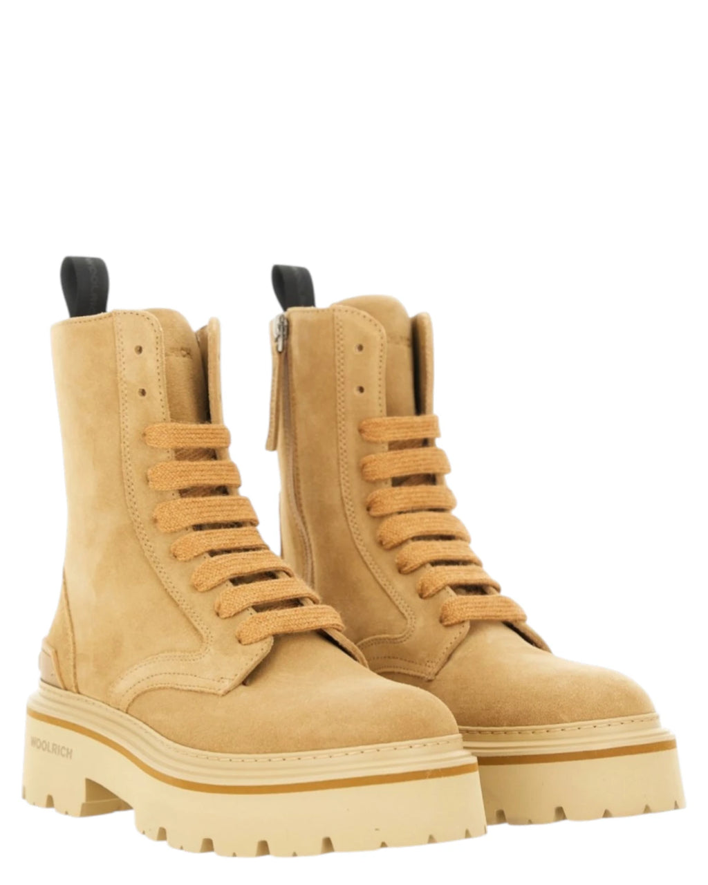 Woolrich Women's Suede Ankle Boots with Side Zip and Rubber Sole