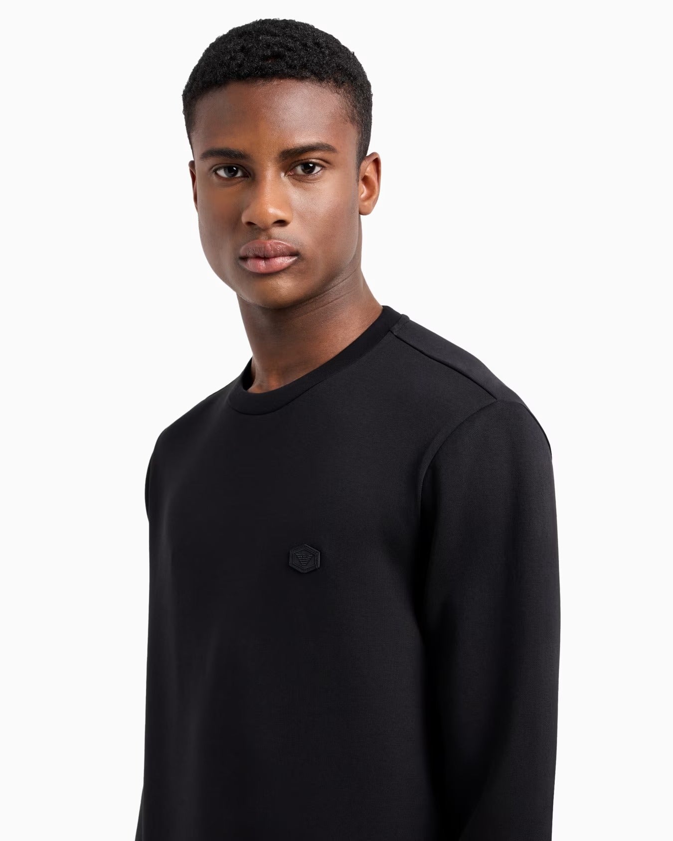 Felpa Jersey con Micro Patch Logo-Emporio Armani-Felpe-Vittorio Citro Boutique