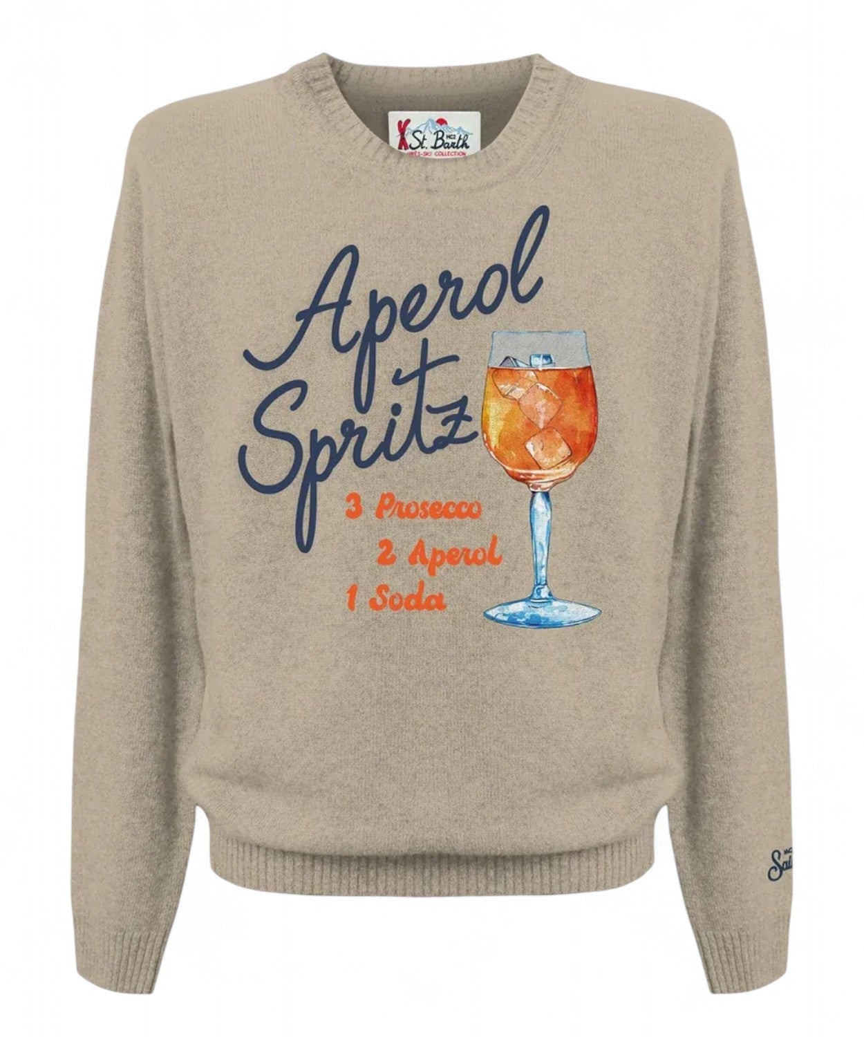 Maglione MC2 Saint Barth Heron Drink Spritz In Msto Cashmere