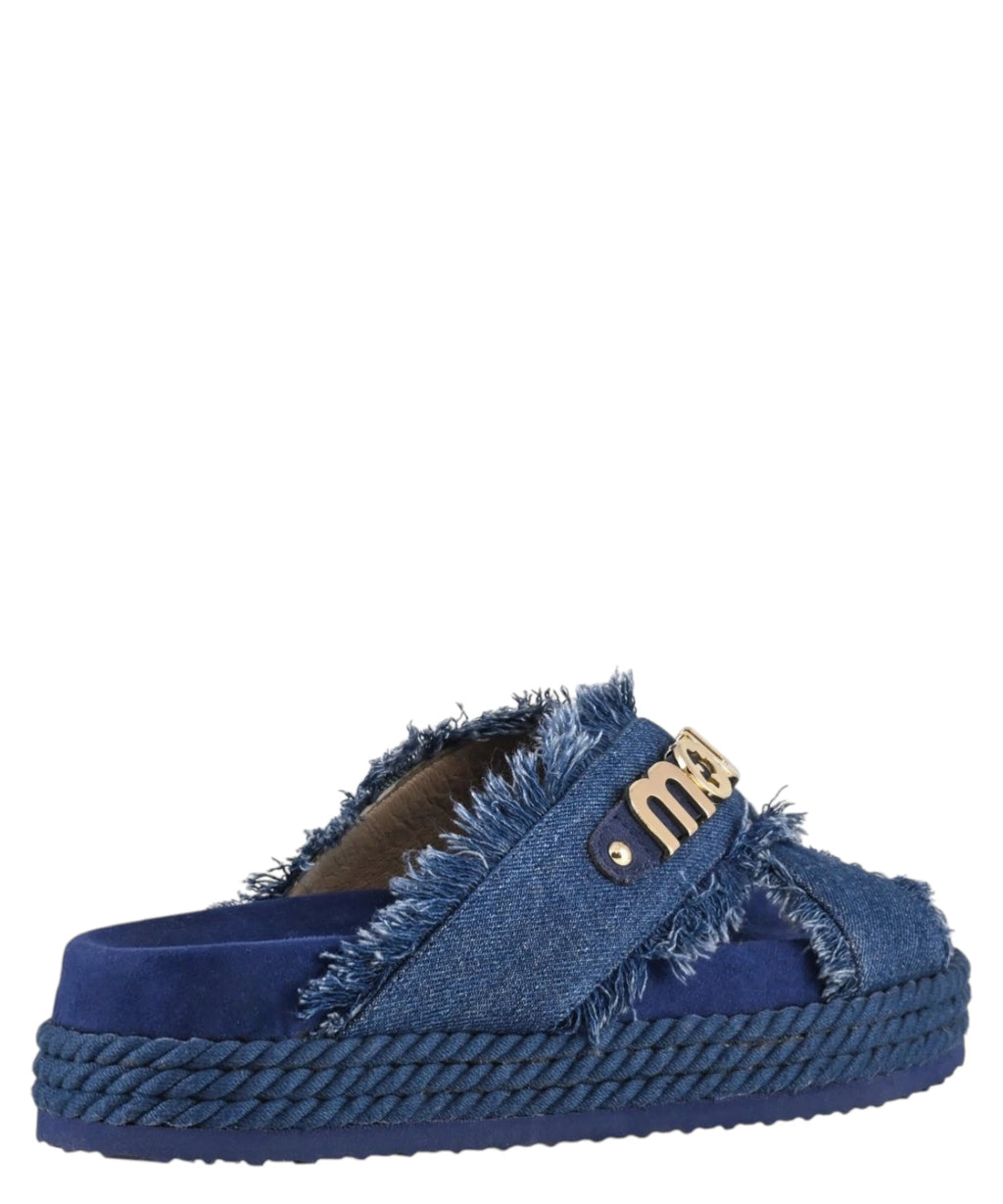 Mou Criss-Cross Denim Sandals