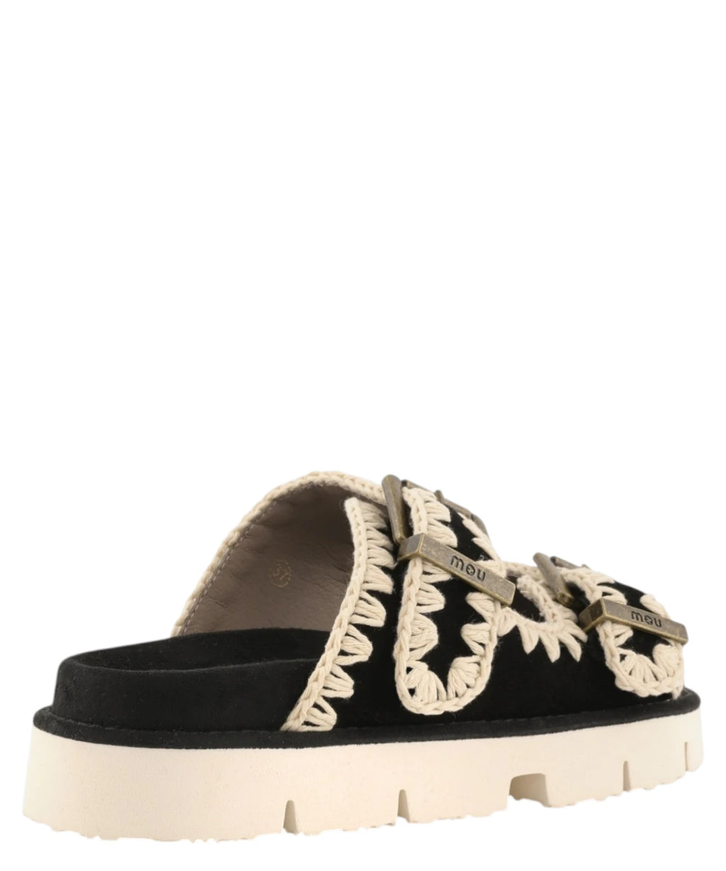 Mou Suede Bio Two-Buckle Sandals