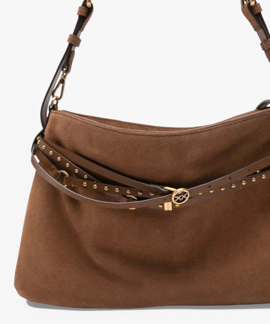 PINKO Suede Belt Shoulder Bag
