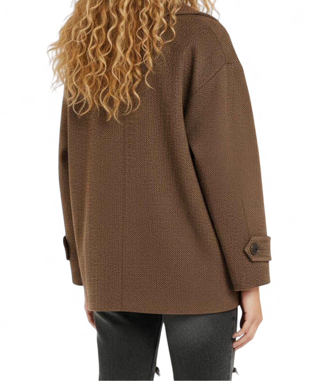 Giaccone doppiopetto in lana bouclé con rever-Marella-Cappotti-Vittorio Citro Boutique