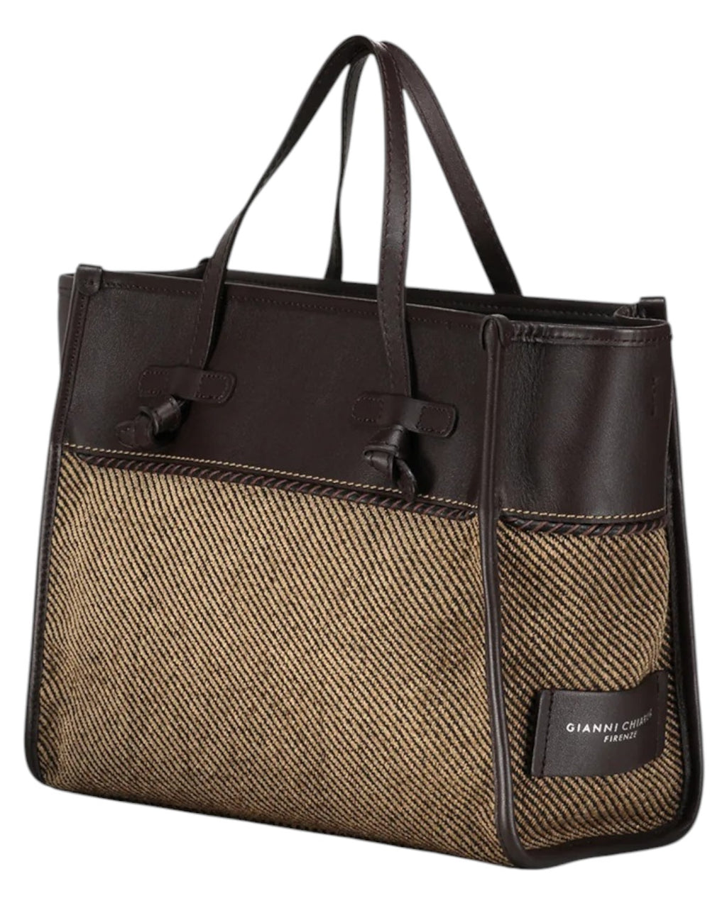 Borsa Marcella in pelle e tessuto-Gianni Chiarini-Borse a mano-Vittorio Citro Boutique