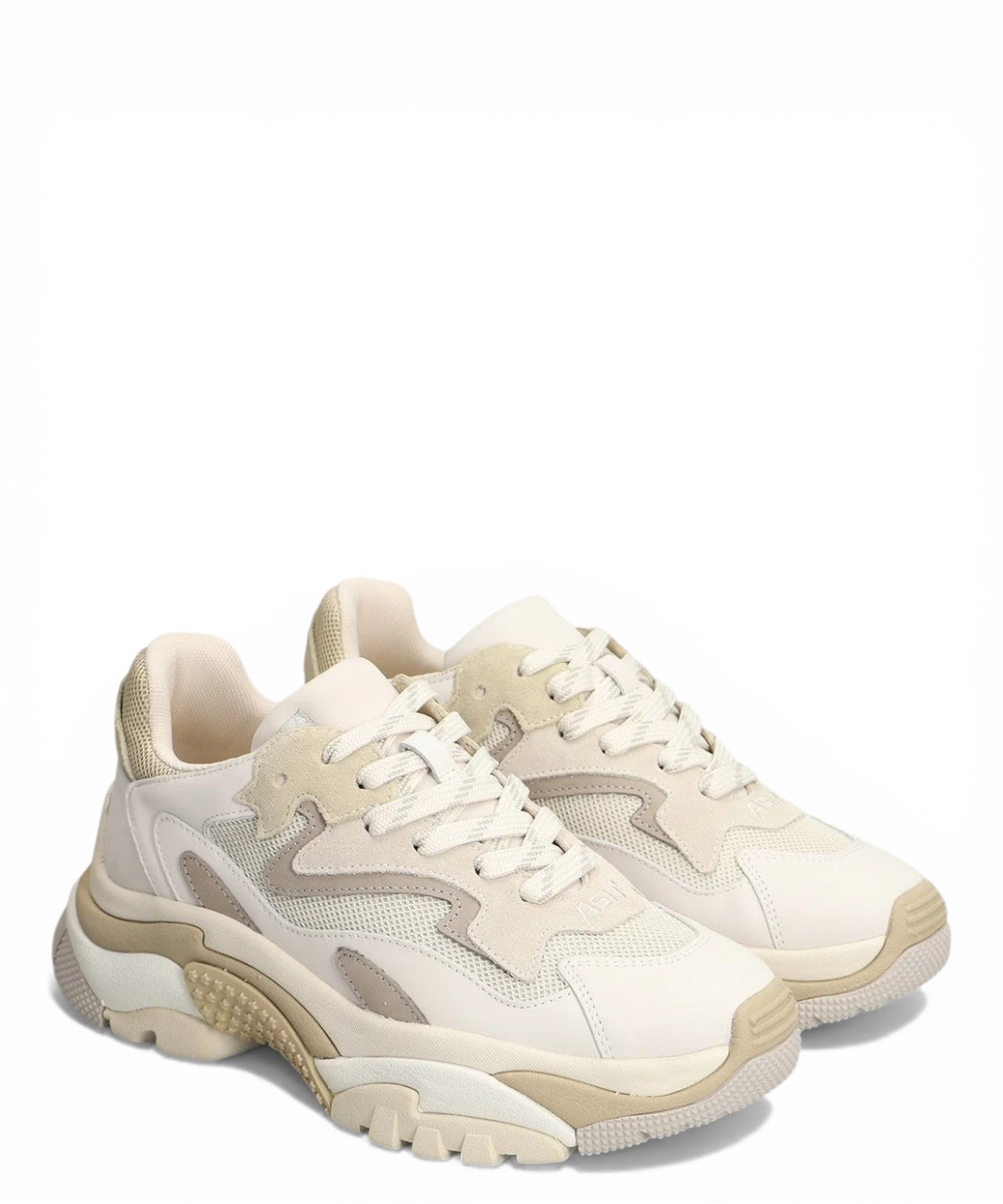 Chunky Ash Addict Sneakers in Leather and Technical Fabric