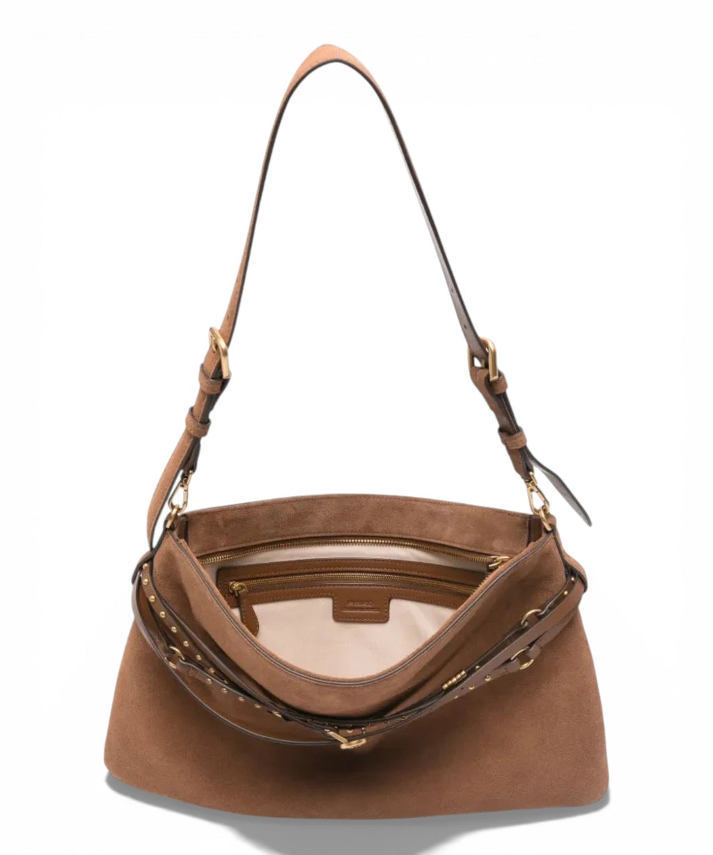 PINKO Suede Belt Shoulder Bag