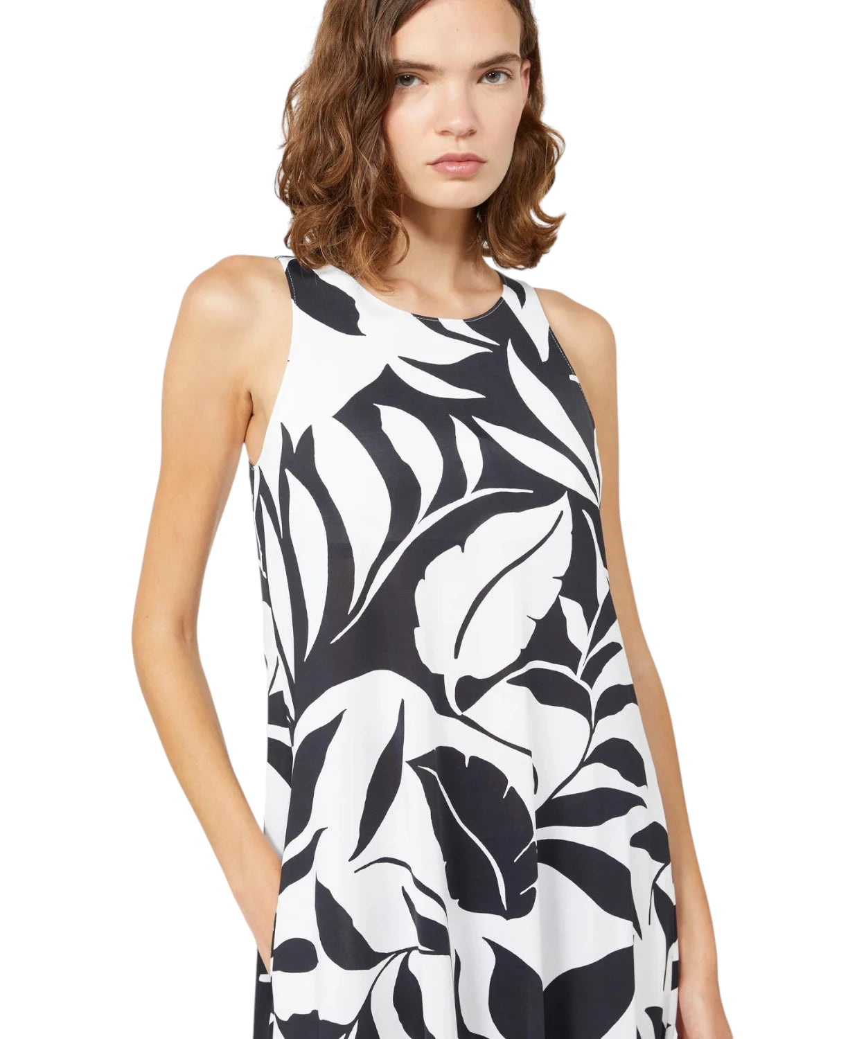 Max Mara midi-kjole med monogramprint